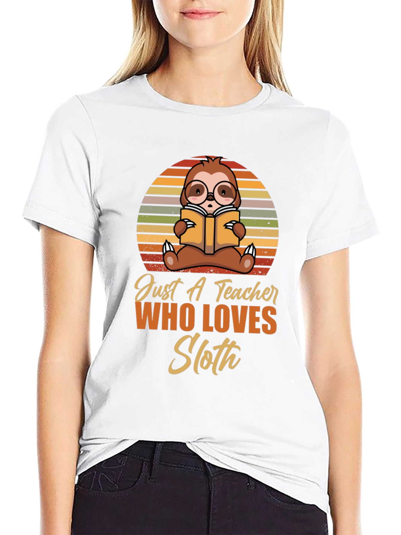 Black Teacher Sloth T-Shirt view 9
