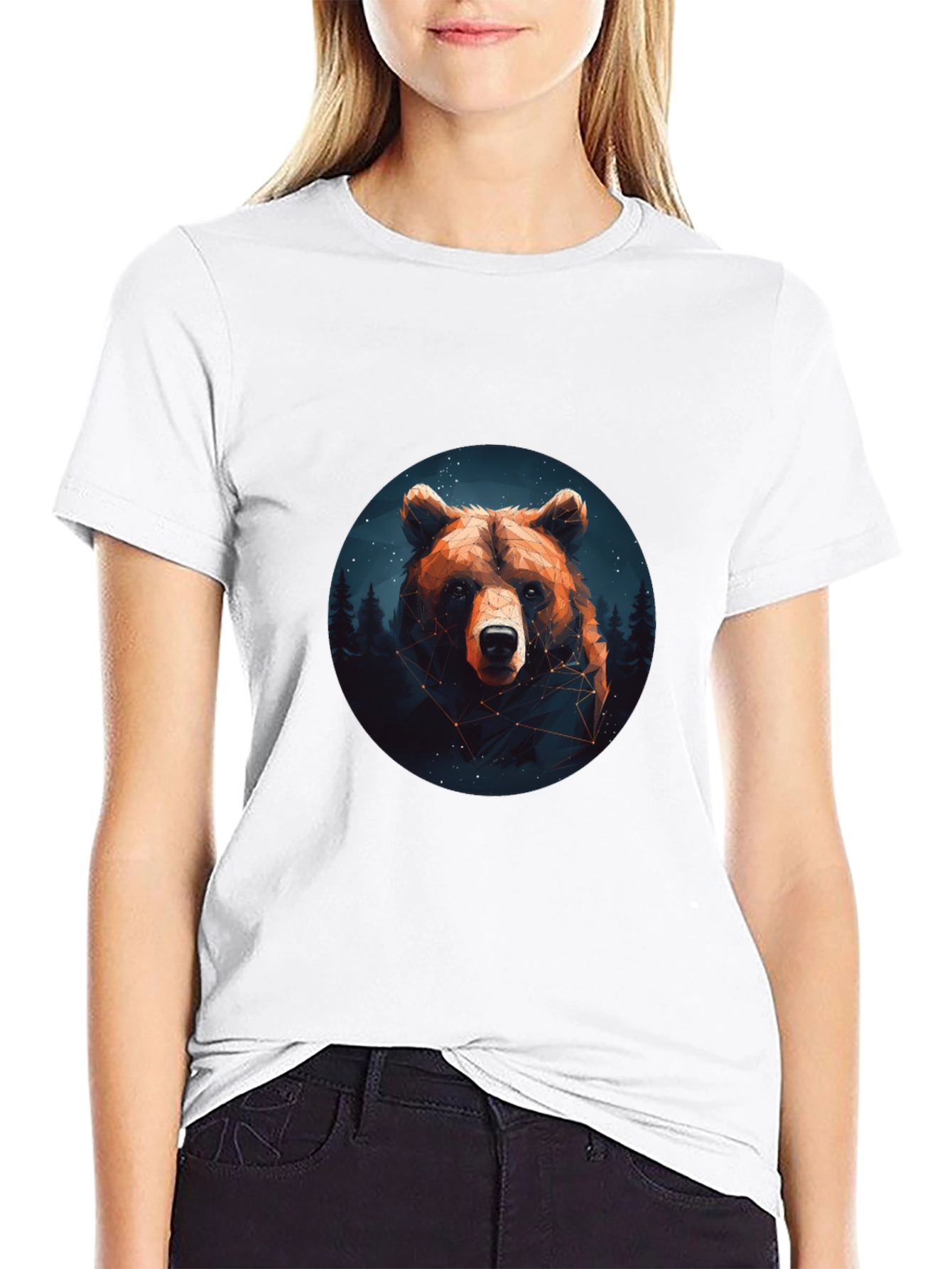 Black Bear Constellation Graphic Black T-Shirt view 9