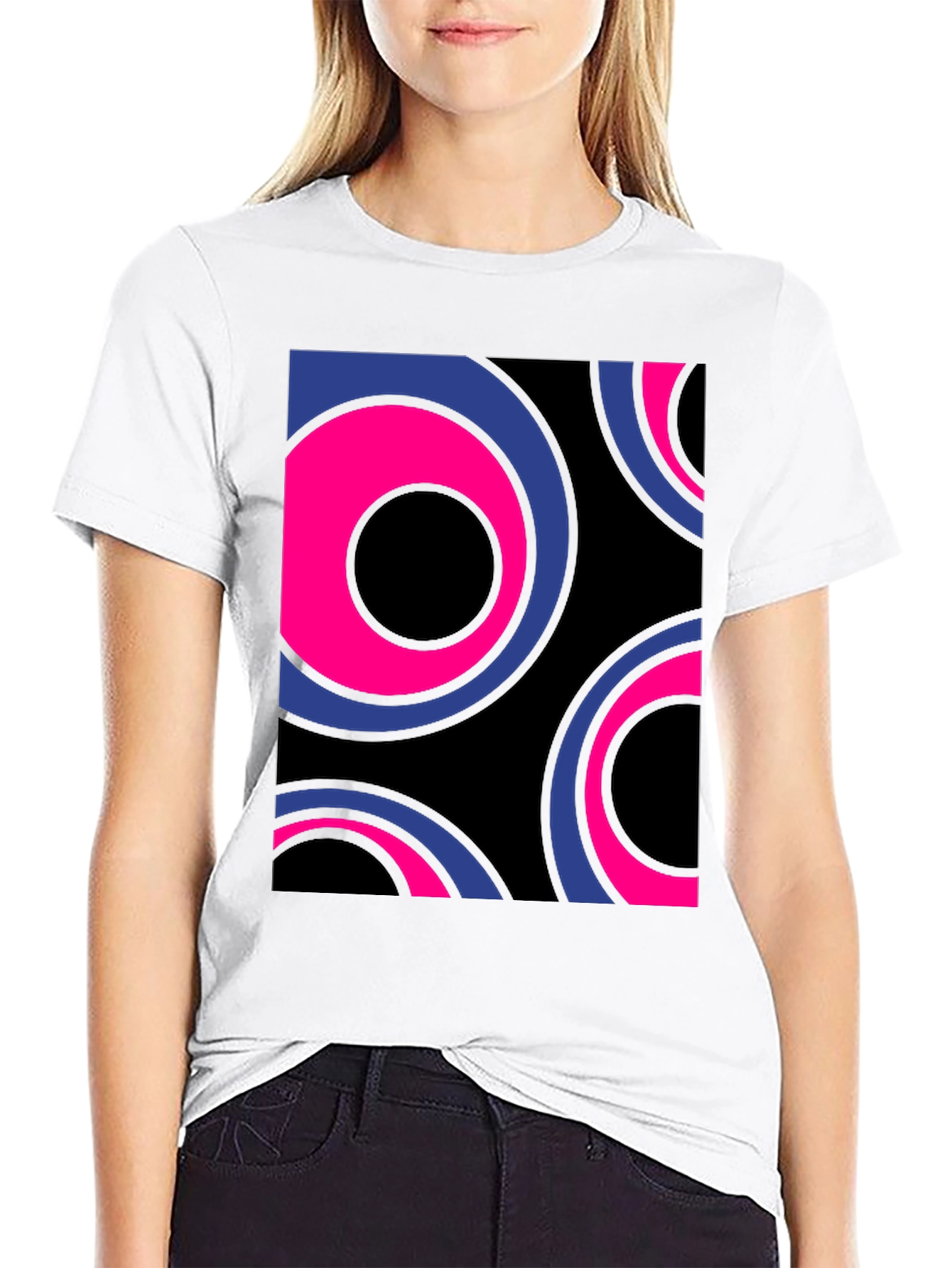 Black Retro Circle Graphic Tee - Bold Style view 9