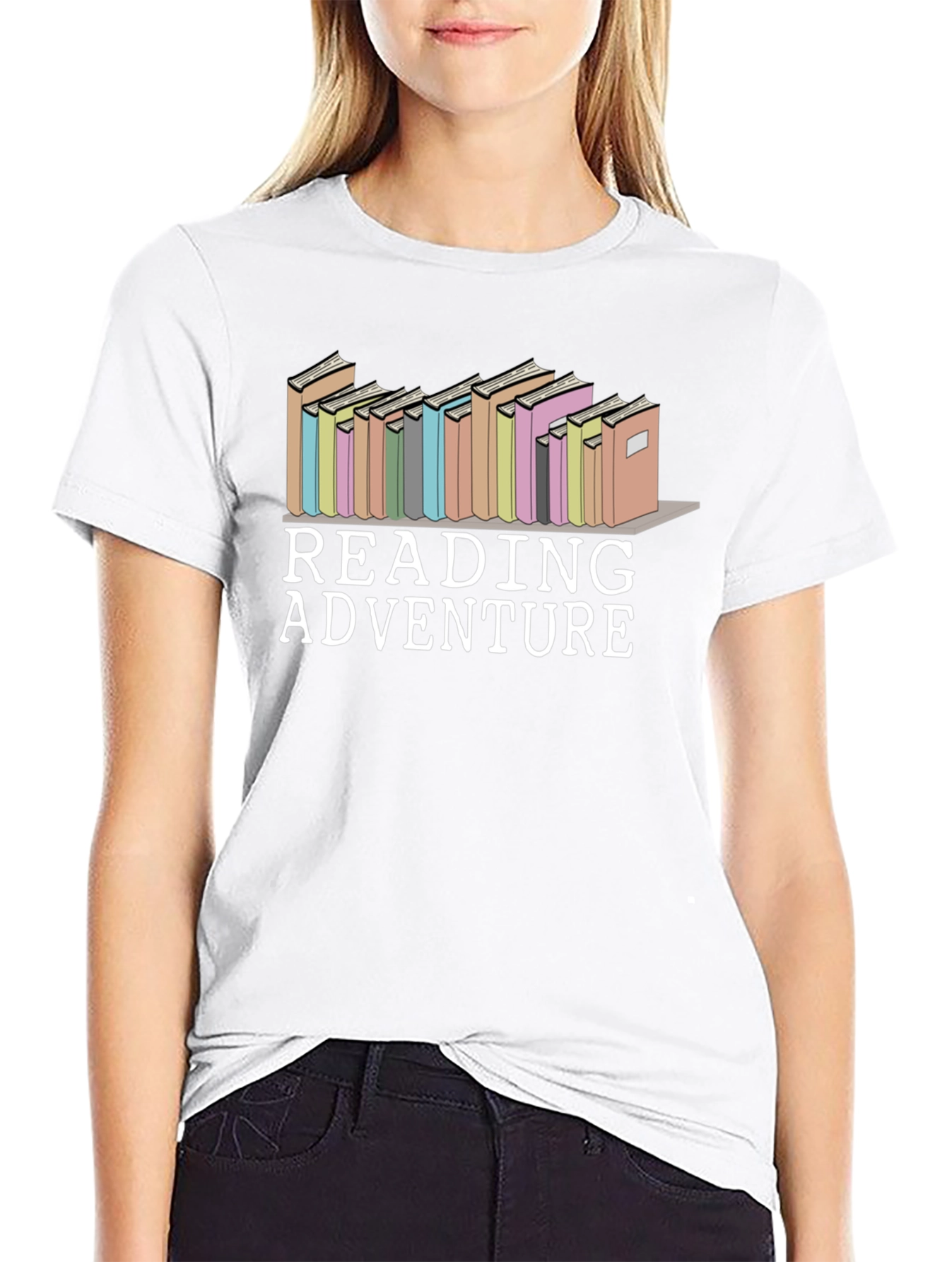 Black Reading Adventure Graphic T-Shirt view 9