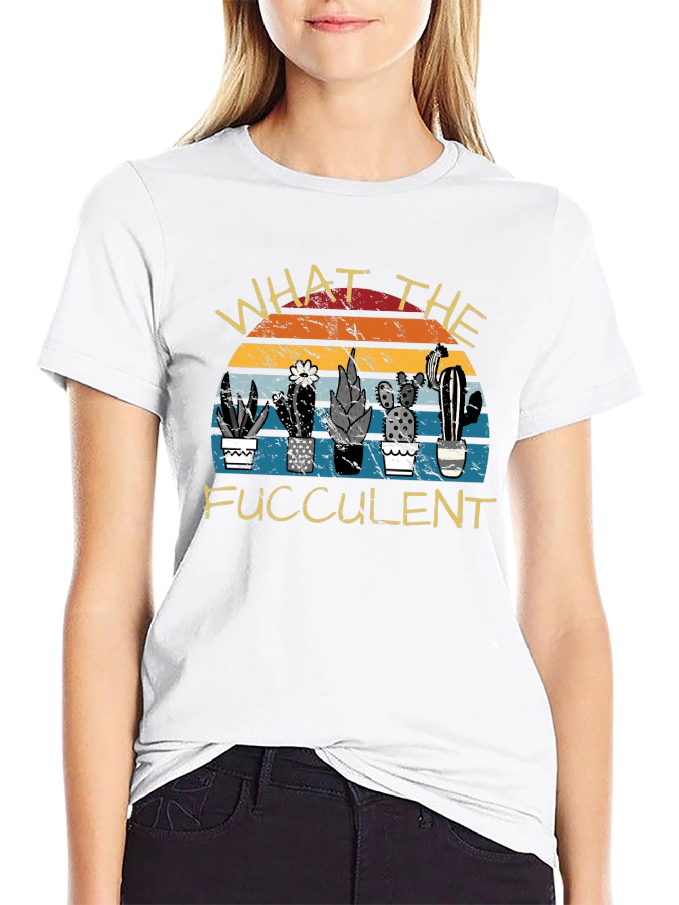 Black What the Fucculent Graphic T-Shirt view 9