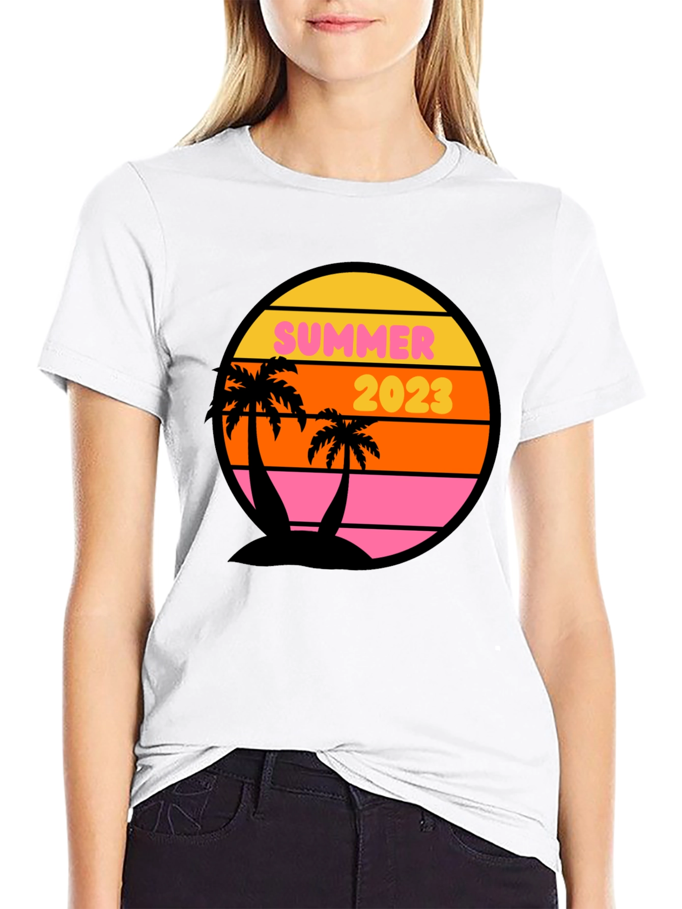 Black Summer 2023 Palm Tree Graphic Tee - Black view 9