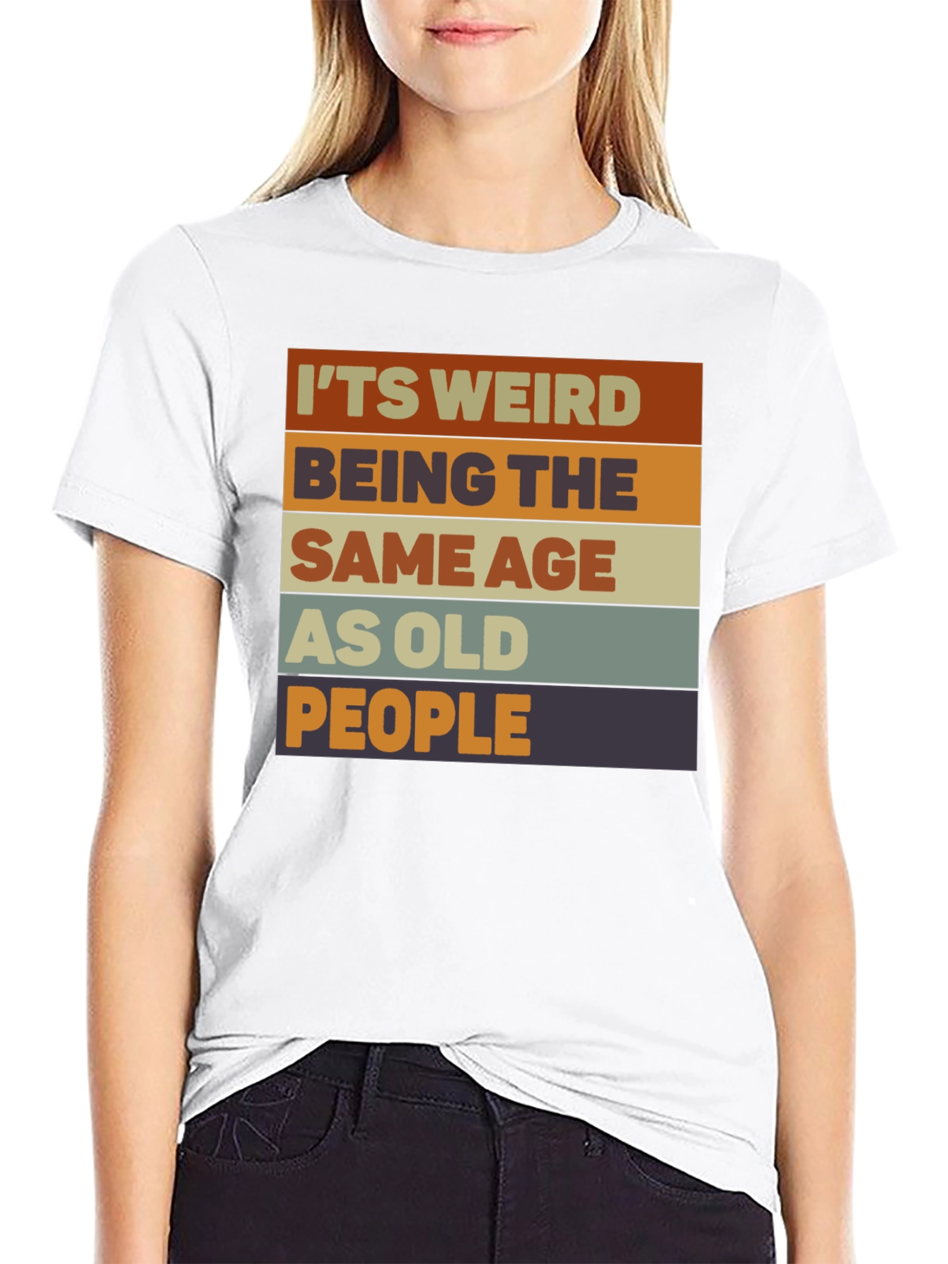 Black Funny 'Same Age as Old People' Graphic T-Shirt view 9