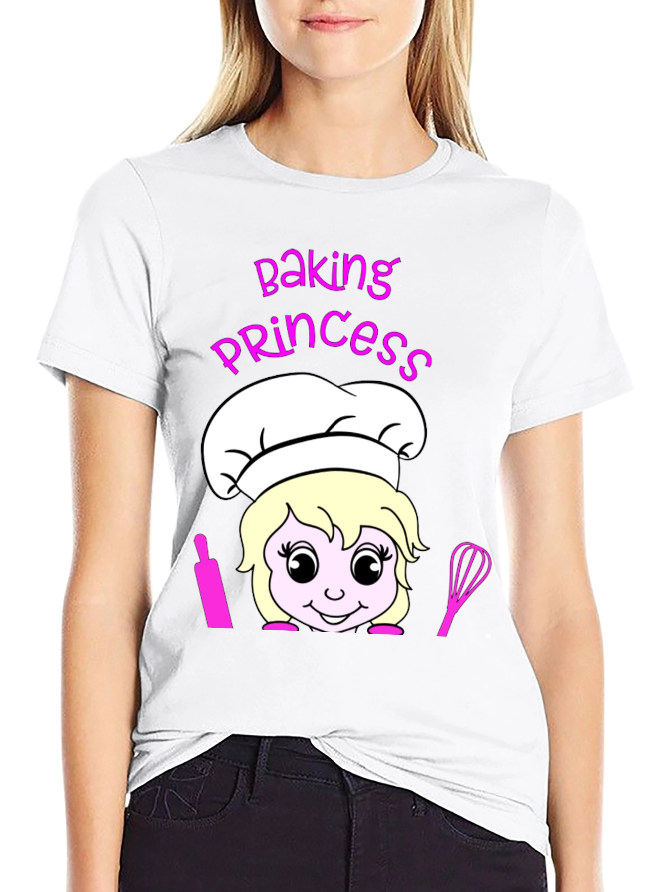 Black Baking Princess T-Shirt - Chef Cartoon Tee view 9