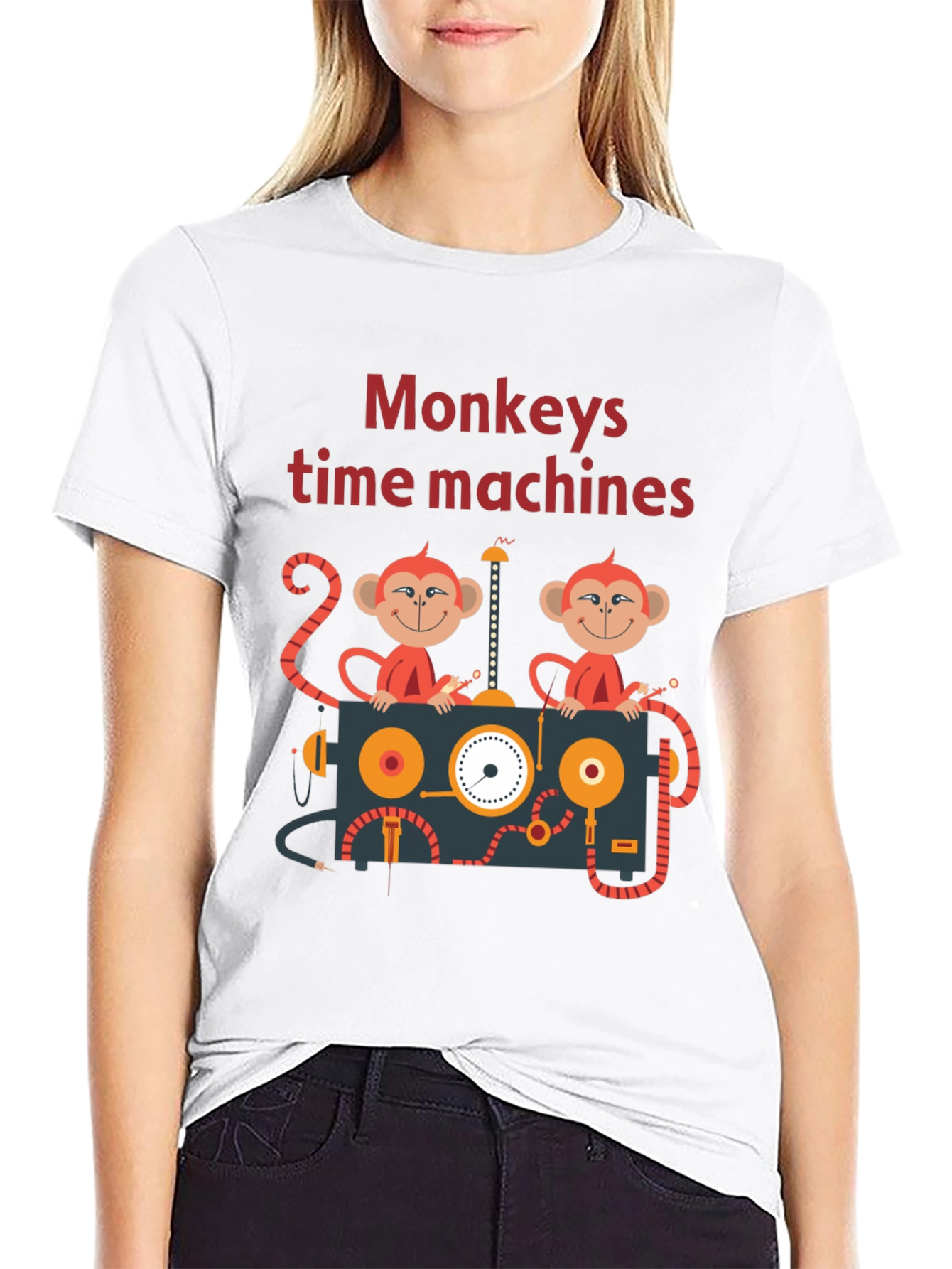 Black Monkeys Time Machines Graphic Tee - Black Cotton T-Shirt view 9