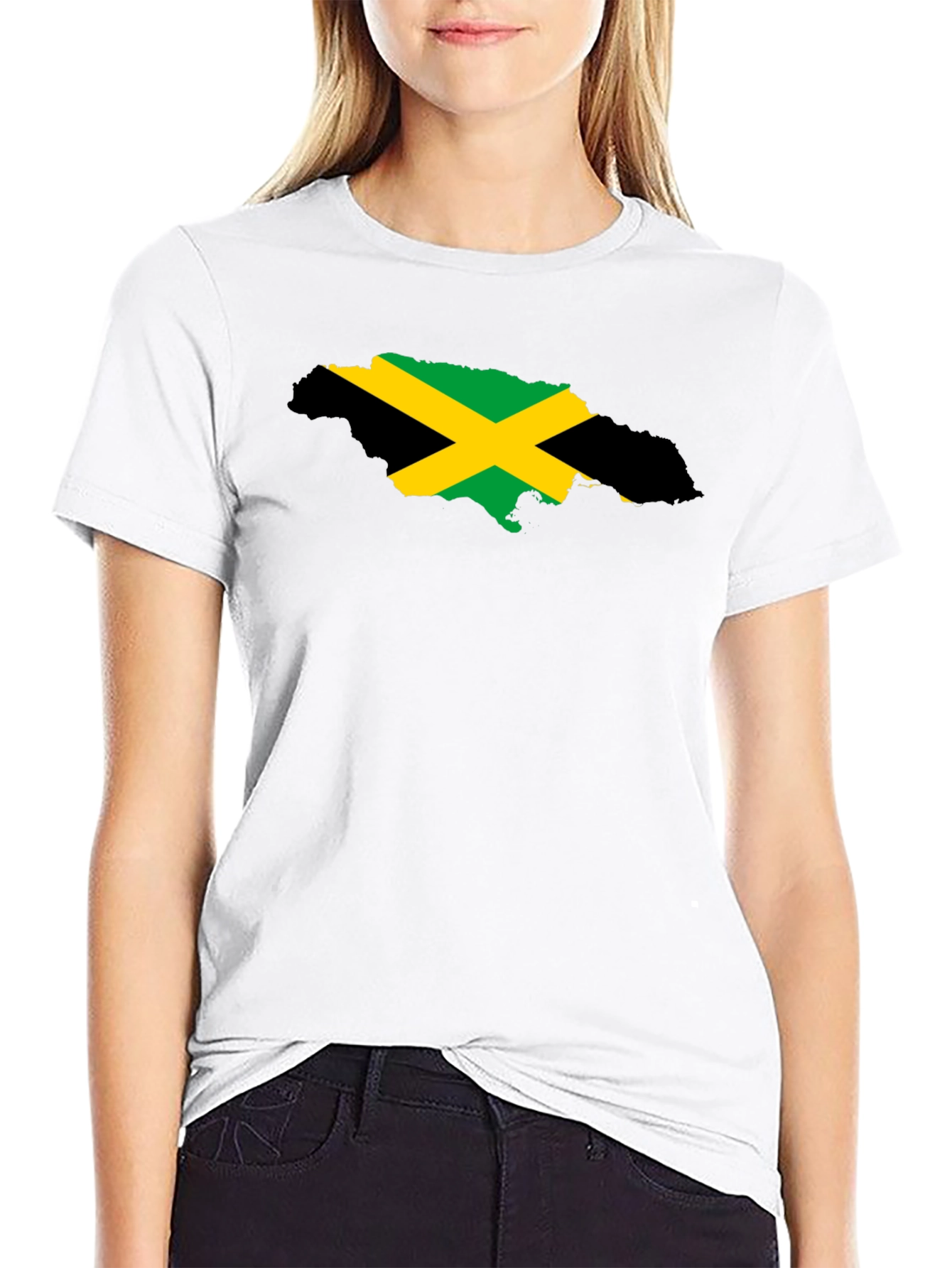 Jamaica Flag Map Black T-Shirt - Island Pride - 9