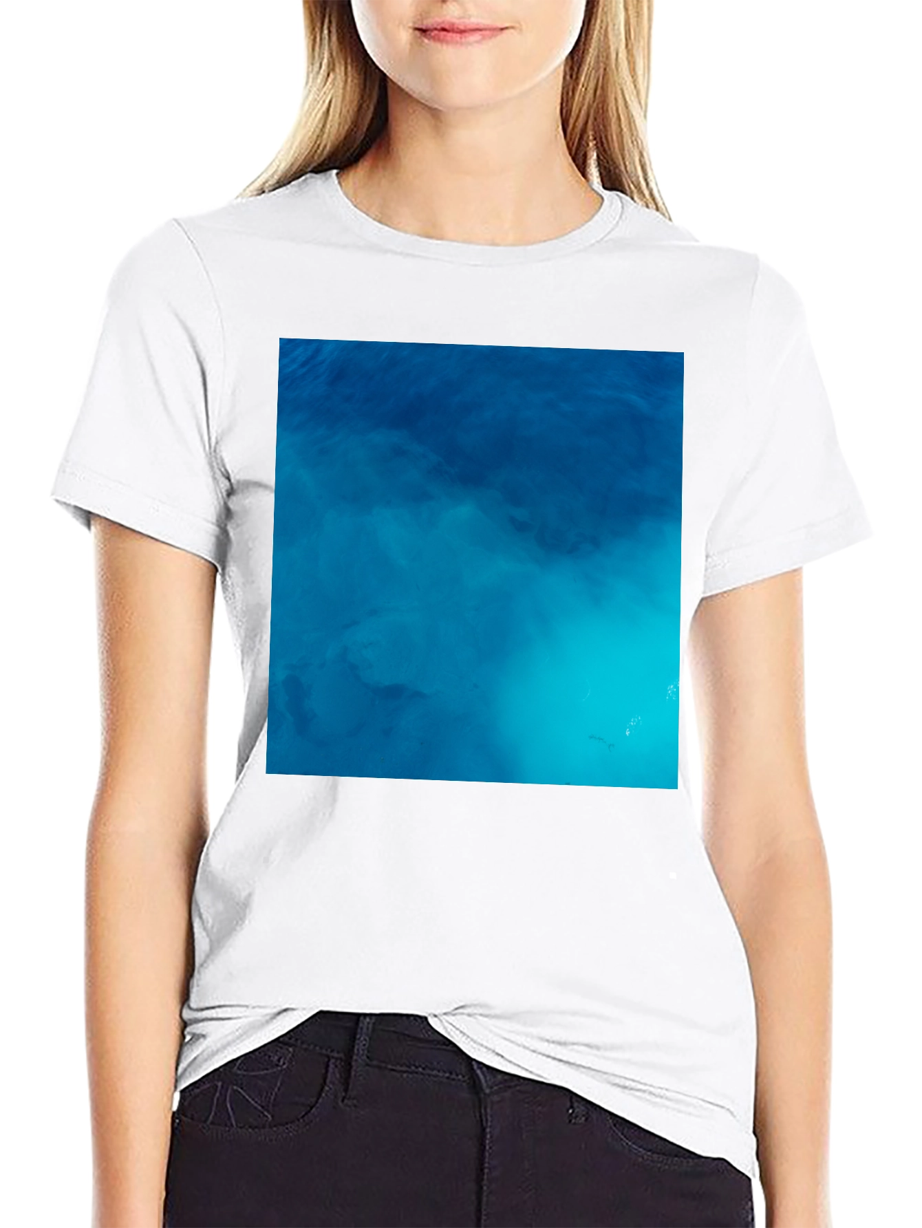 Black Ocean Water Graphic Tee - Relaxed Fit Black Shirt view 9