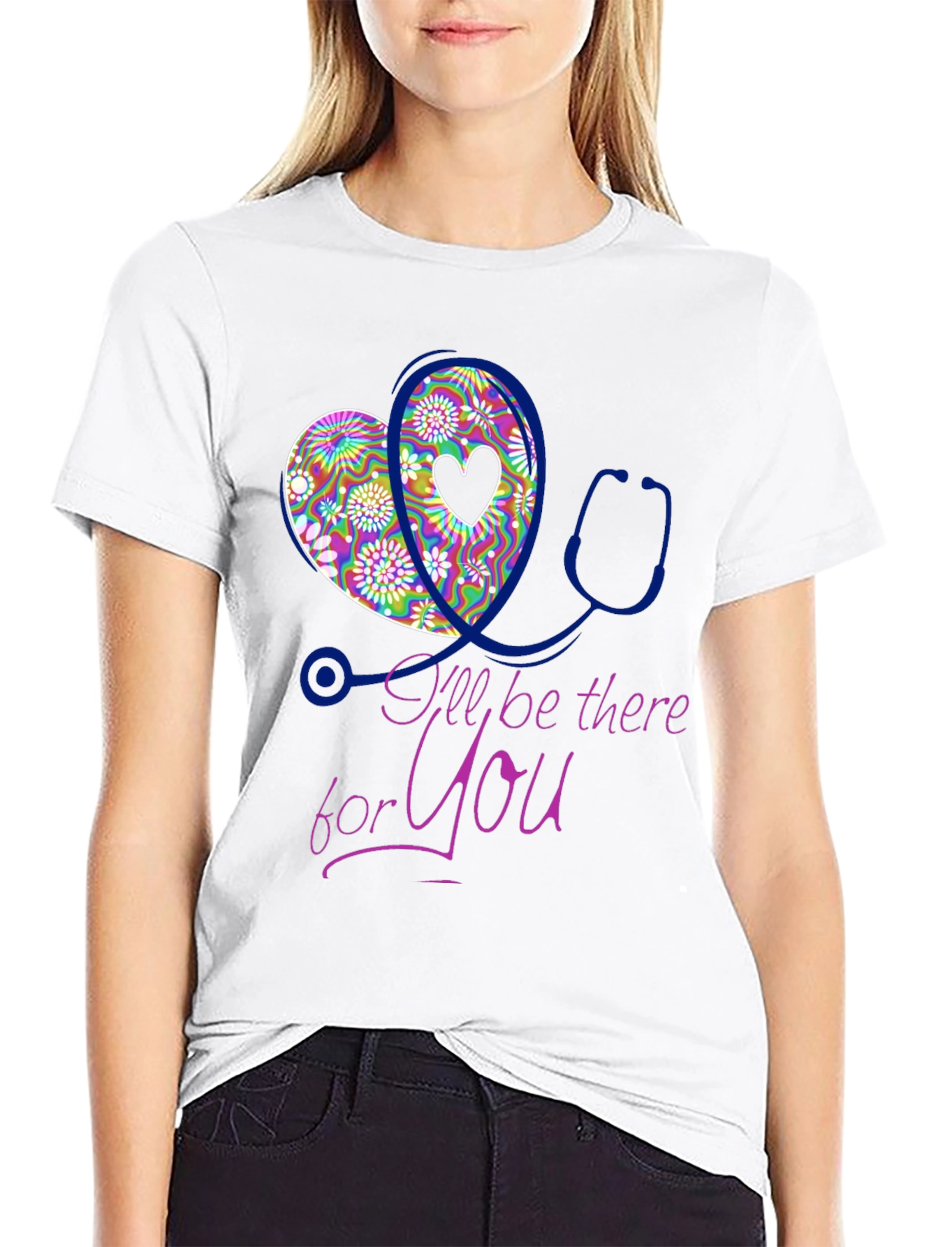 Black Heart Stethoscope Graphic Tee - Nurse Doctor Gift view 9