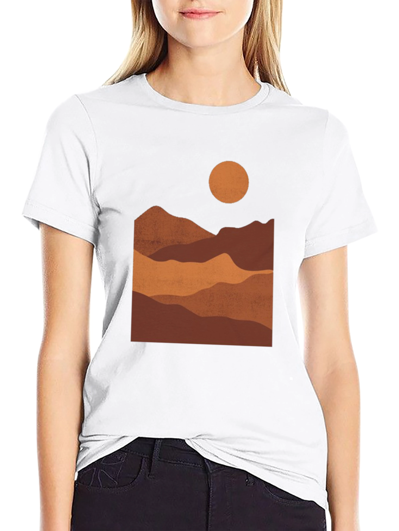 Black Mountains at Sunset Black Graphic Tee view 9