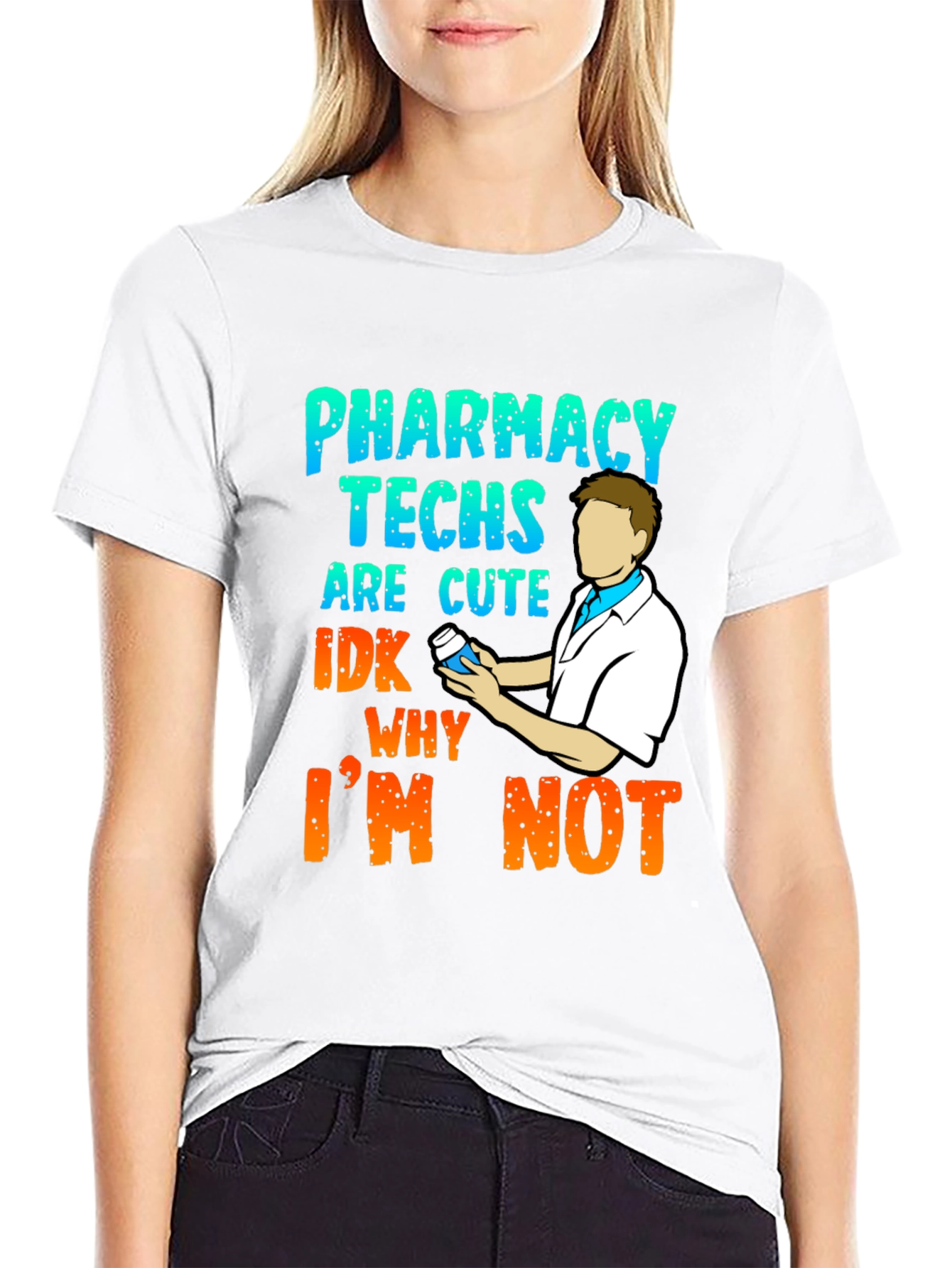 Black Pharmacy Techs are Cute T-Shirt view 9