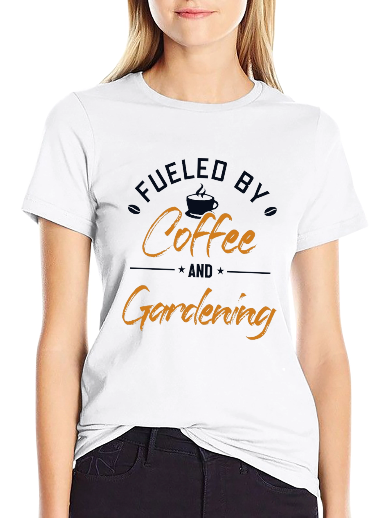 Black Fueled By Coffee & Gardening T-Shirt view 9