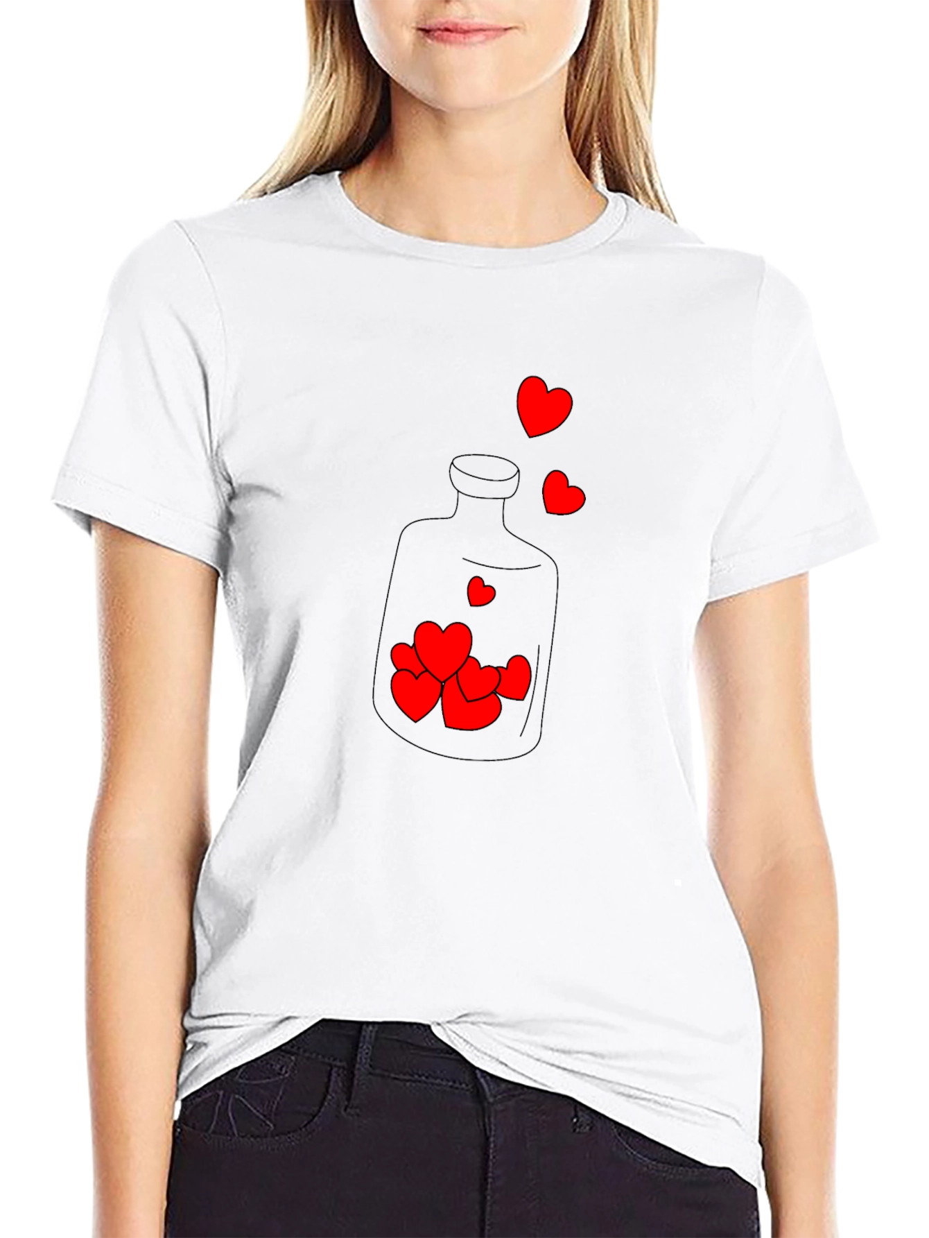 Black Heart Bottle Graphic Tee - Black T-Shirt view 9
