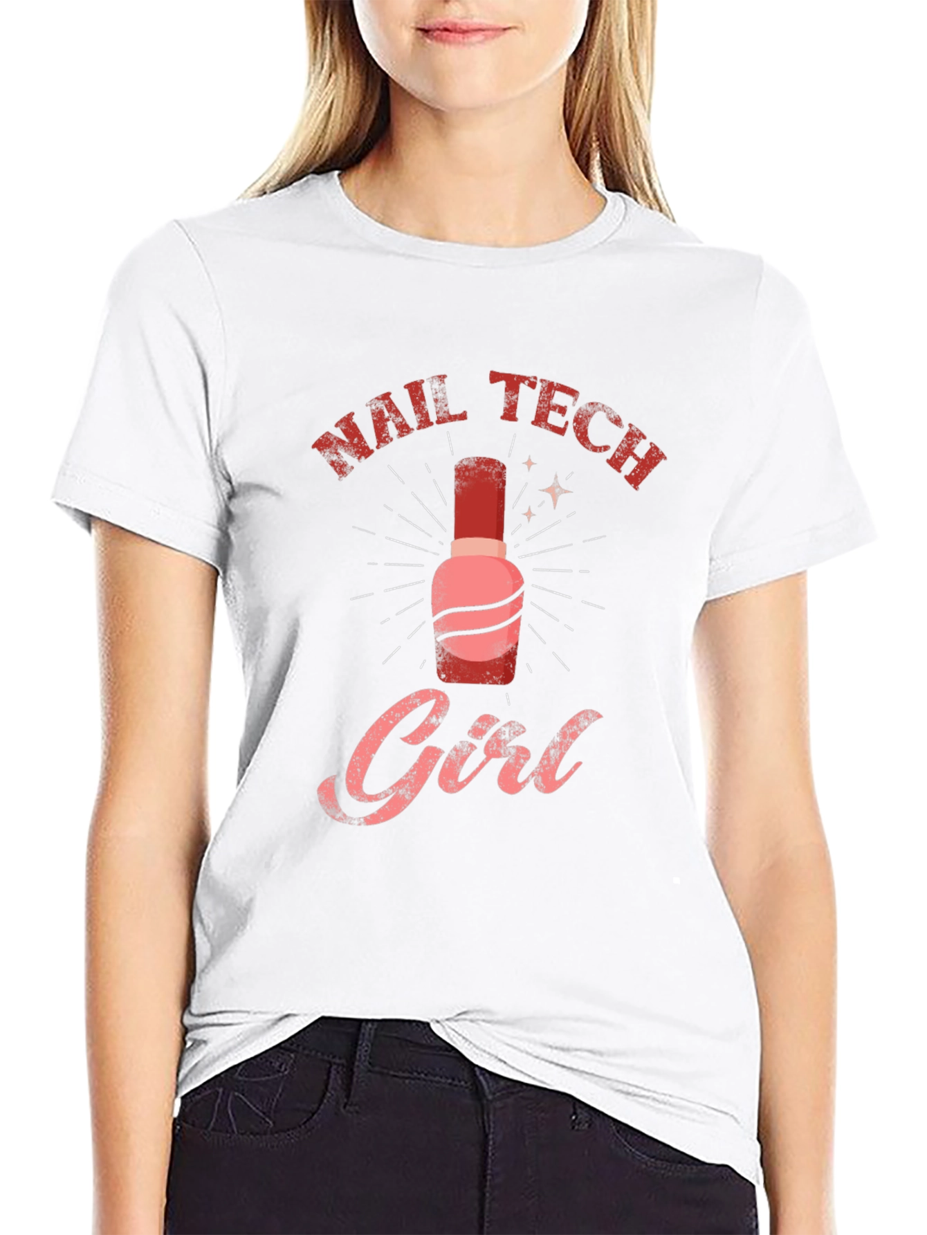Black Nail Tech Girl T-Shirt - Stylish & Comfortable view 9
