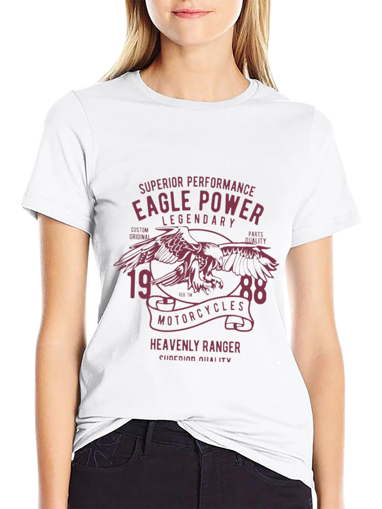 Black Eagle Power Motorcycle T-Shirt - Legendary Design view 9