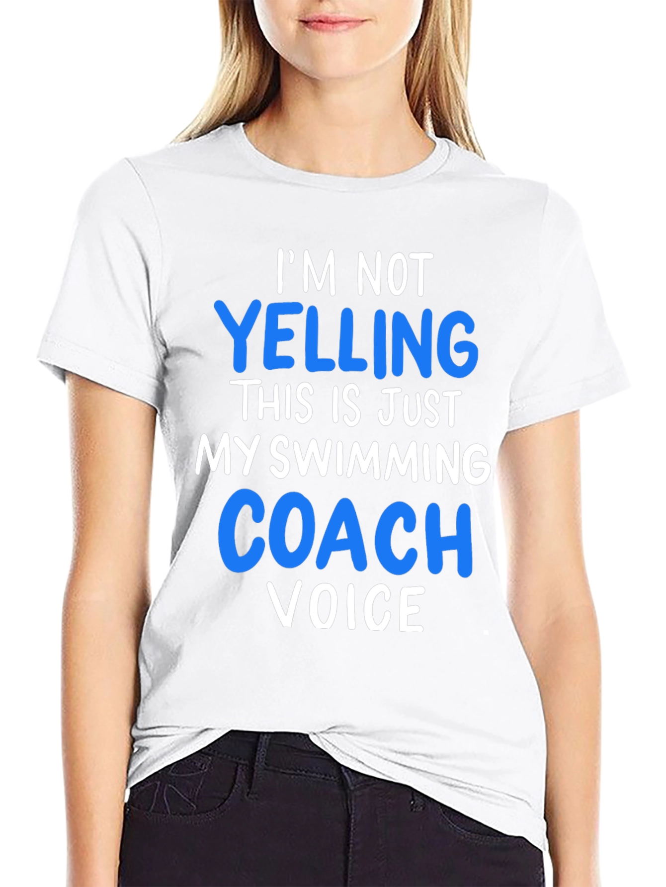 Black Funny Swimming Coach Voice T-Shirt view 9