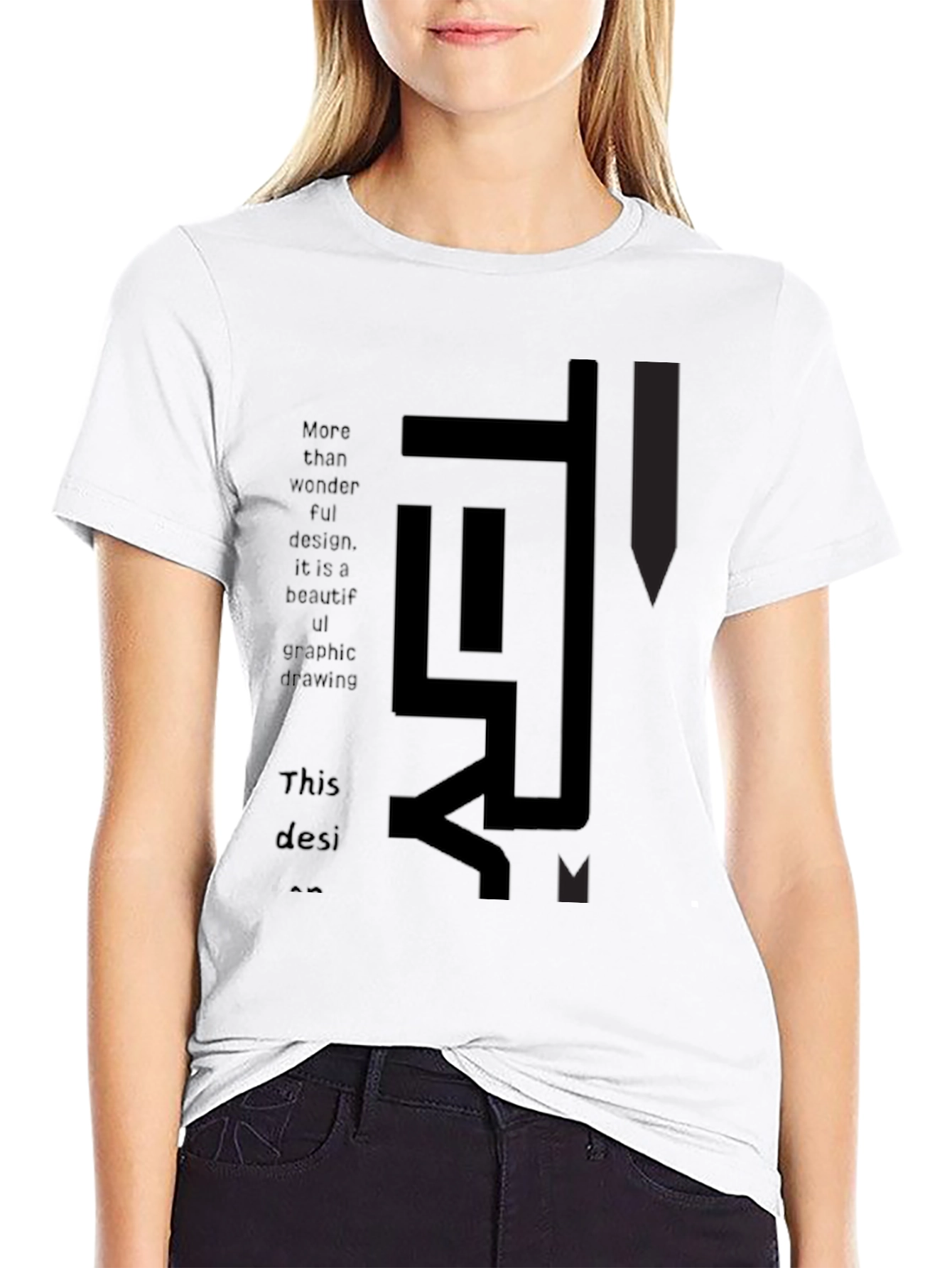 Abstract Graphic Print Black T-Shirt - 9