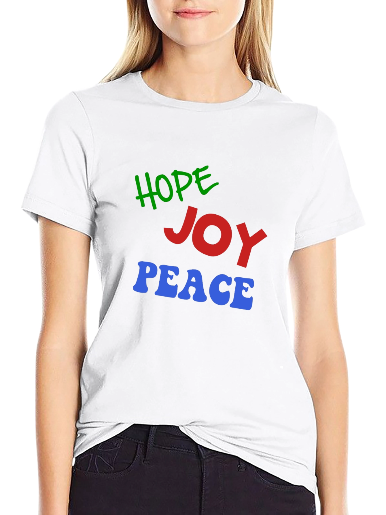Black Hope Joy Peace Graphic T-Shirt view 9