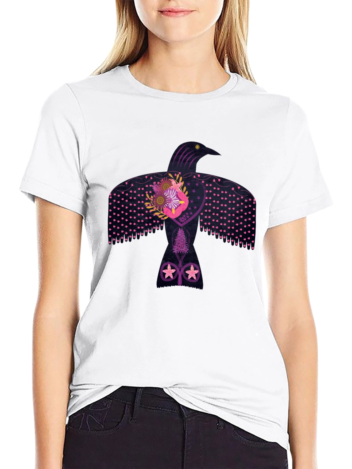 Black Raven Graphic Tee - Artistic Design view 9