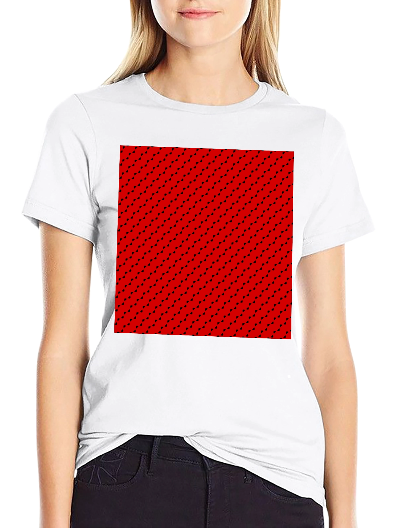 Black Red Patterned Tee view 9