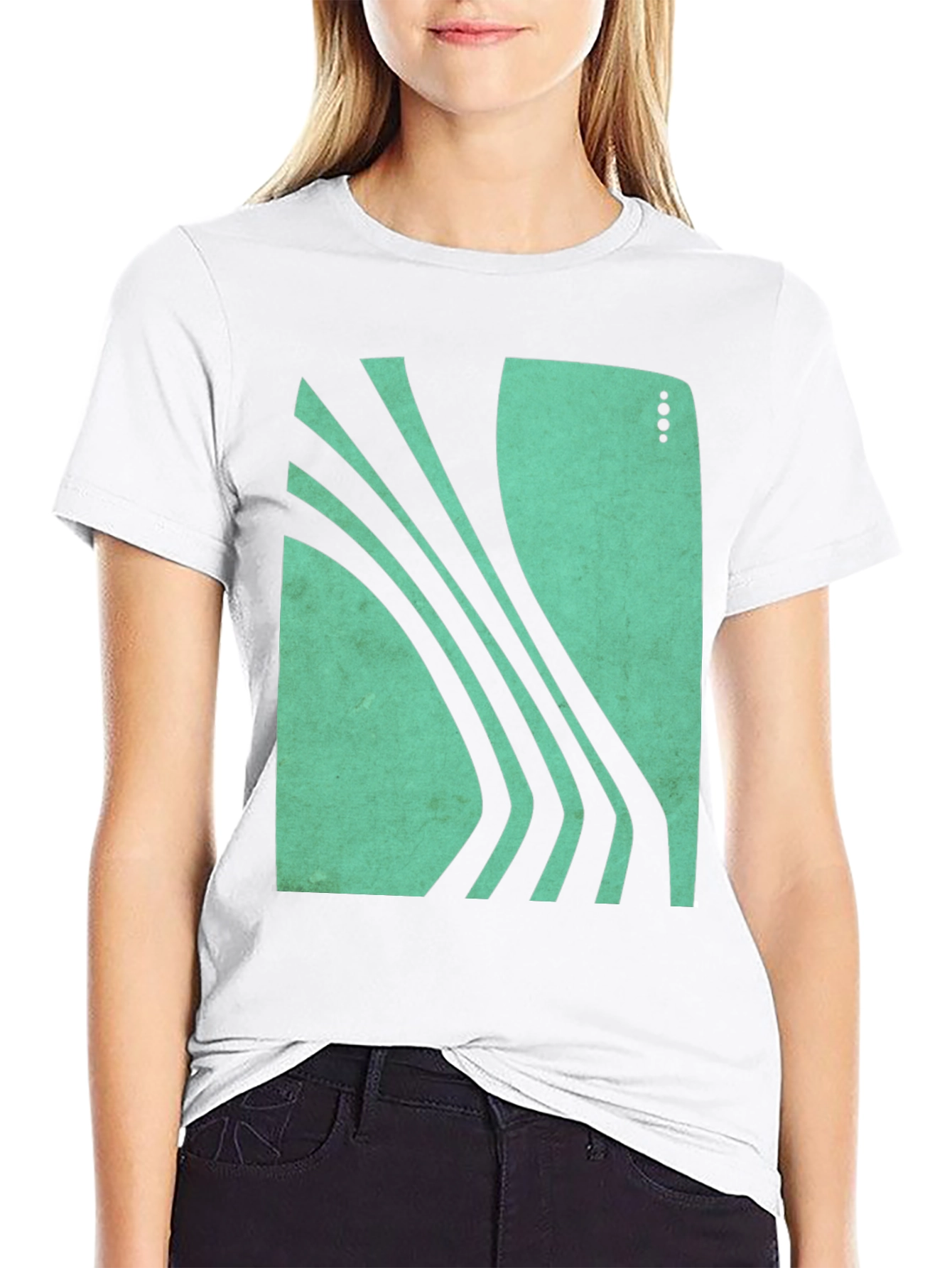 Black Abstract Graphic Print Black T-Shirt view 9