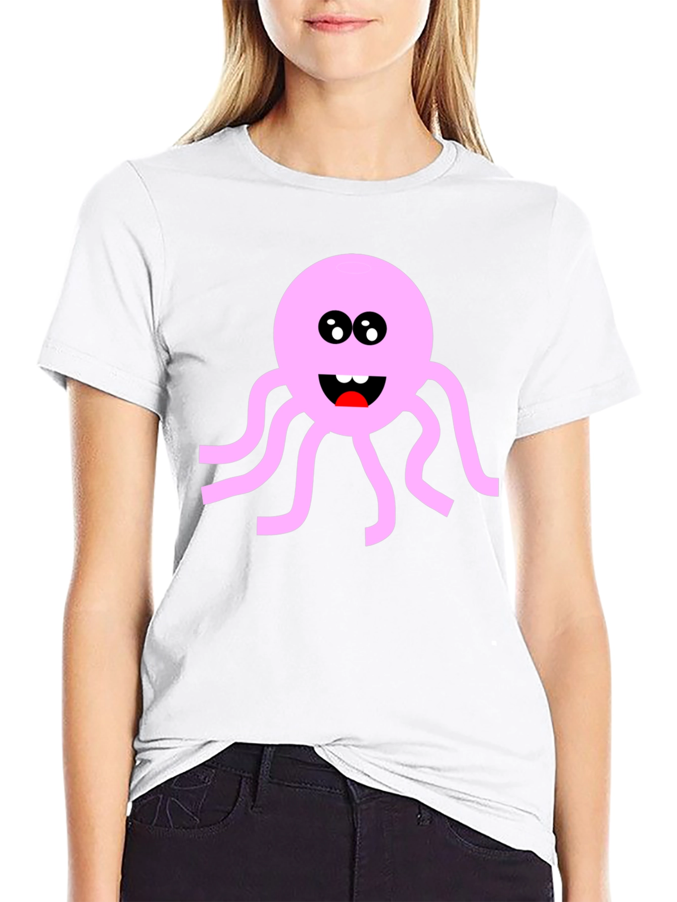 Black Pink Octopus Graphic T-Shirt - Fun & Unique! view 9