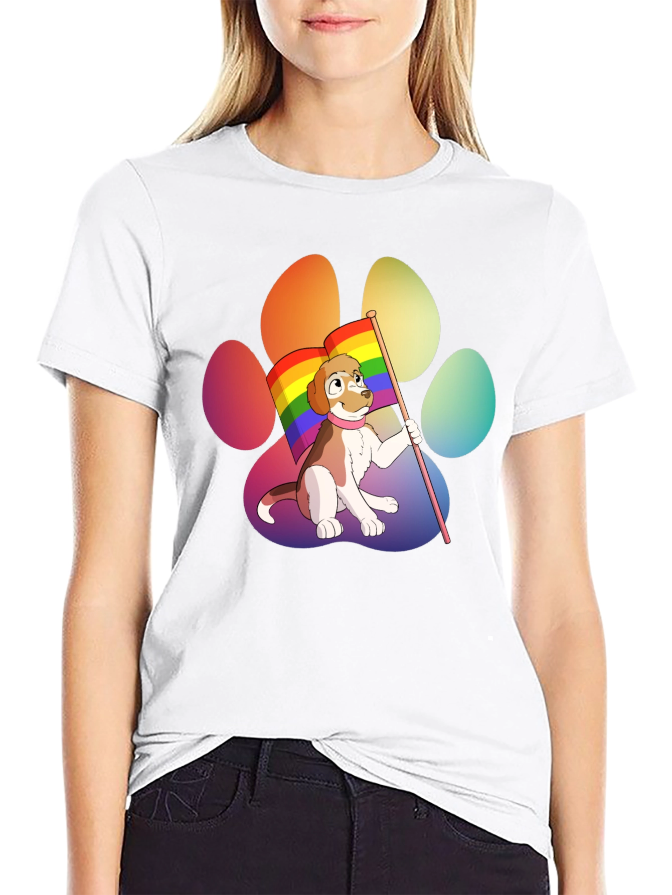 Black Pride Pup T-Shirt - LGBTQ+ Dog Paw Tee view 9