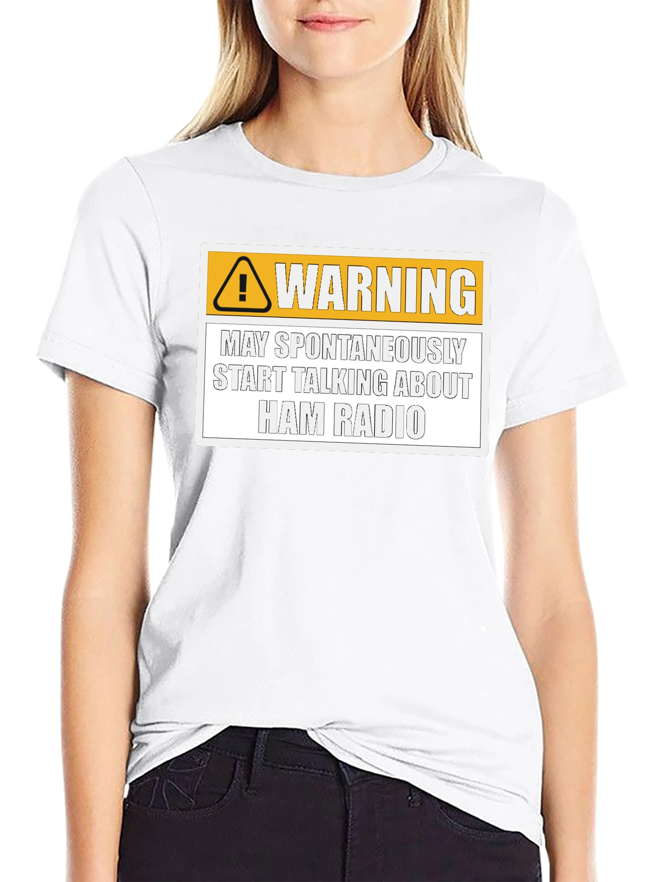 Black Ham Radio Warning T-Shirt view 9