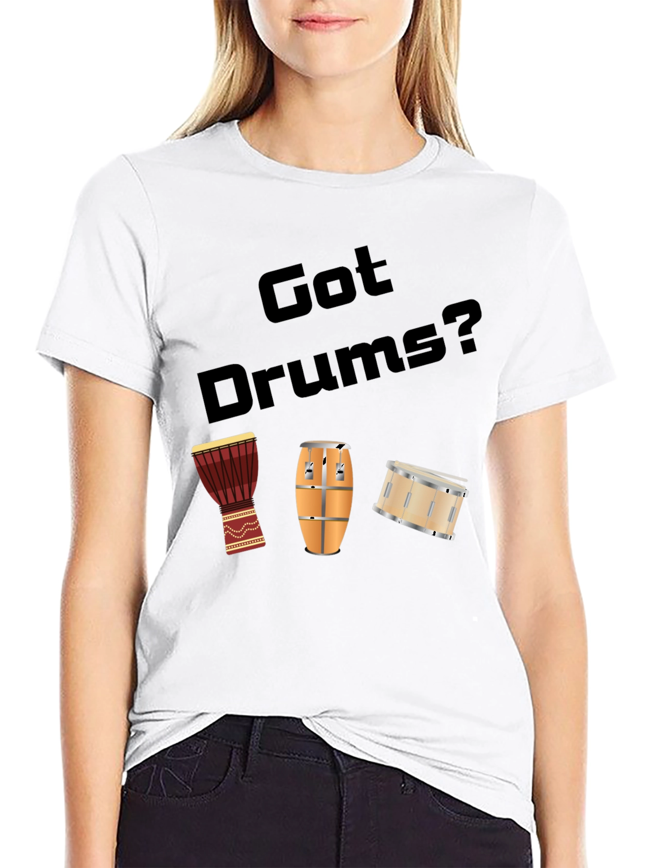 Black Got Drums? Black Graphic T-Shirt view 9