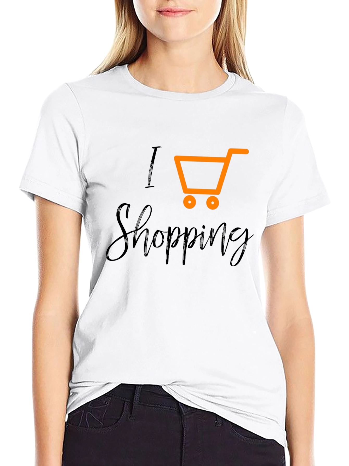 Black I Love Shopping Black T-Shirt view 9