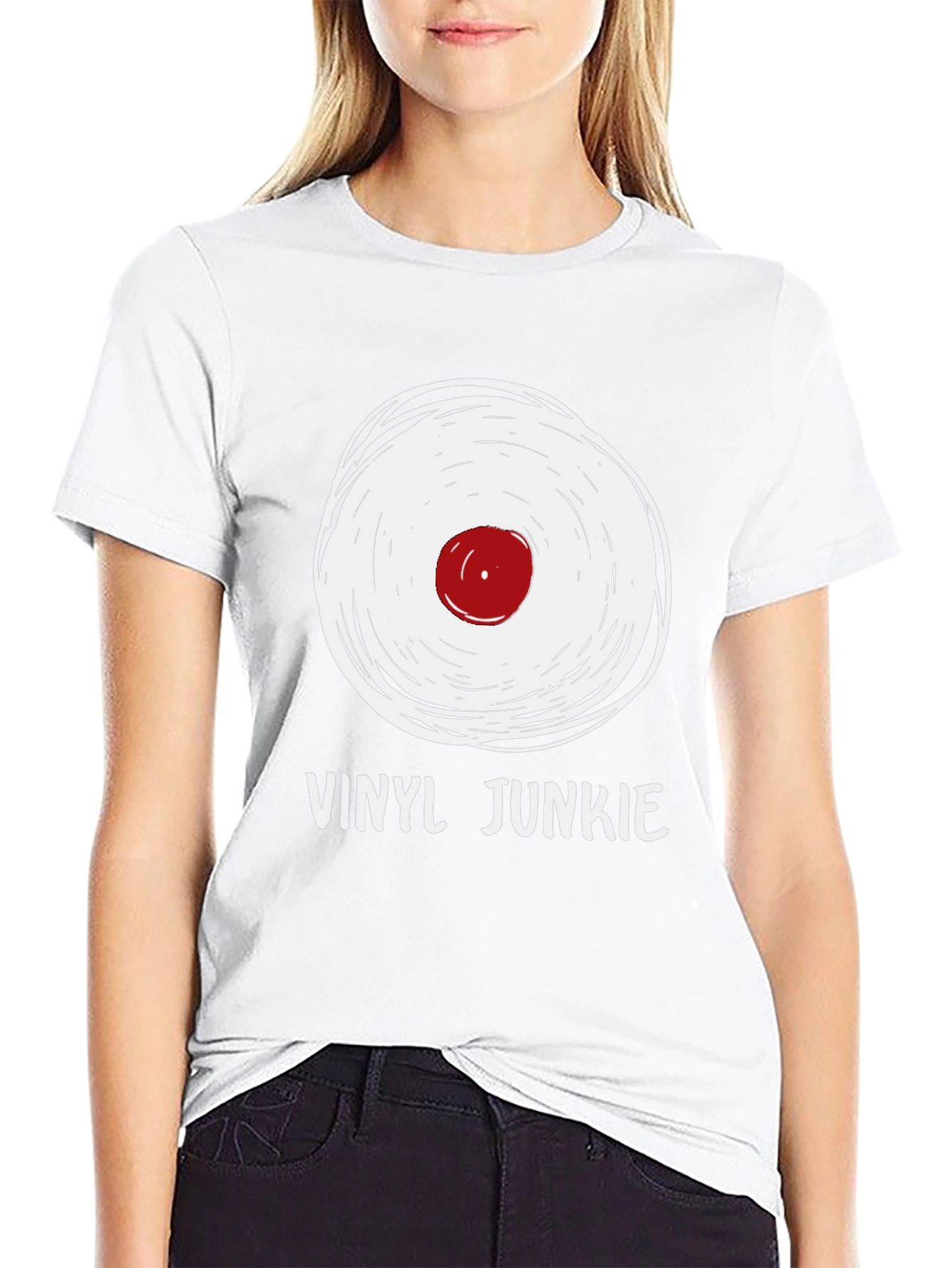 Black Vinyl Junkie Graphic Tee - Music Lover T-Shirt view 9