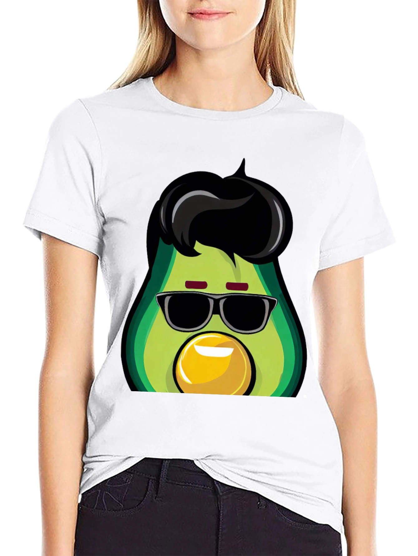 Black Cool Avocado T-Shirt - Funky Graphic Tee view 9