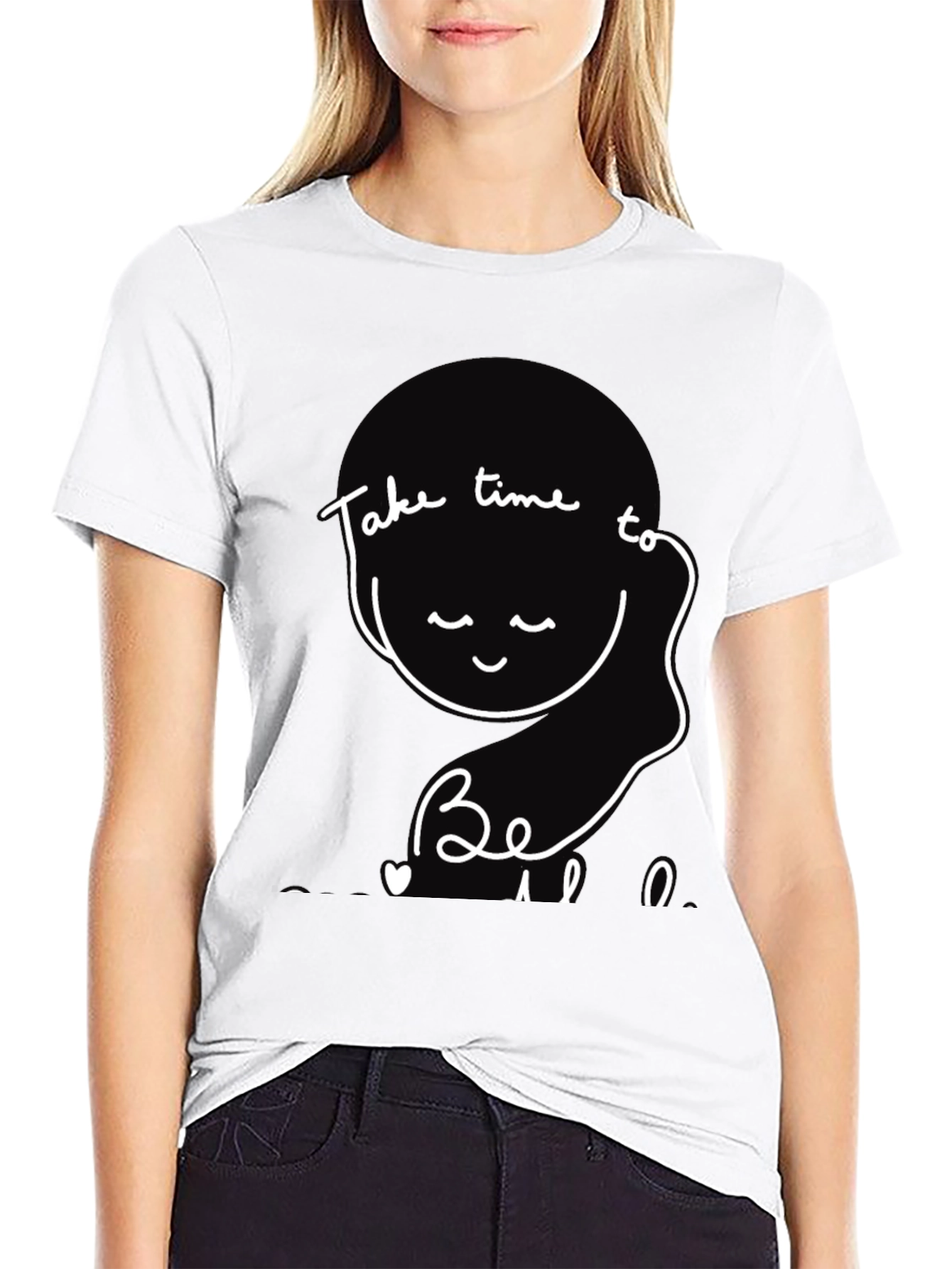 Black Take Time to Be Tee - Relaxed Fit Graphic T-Shirt view 9