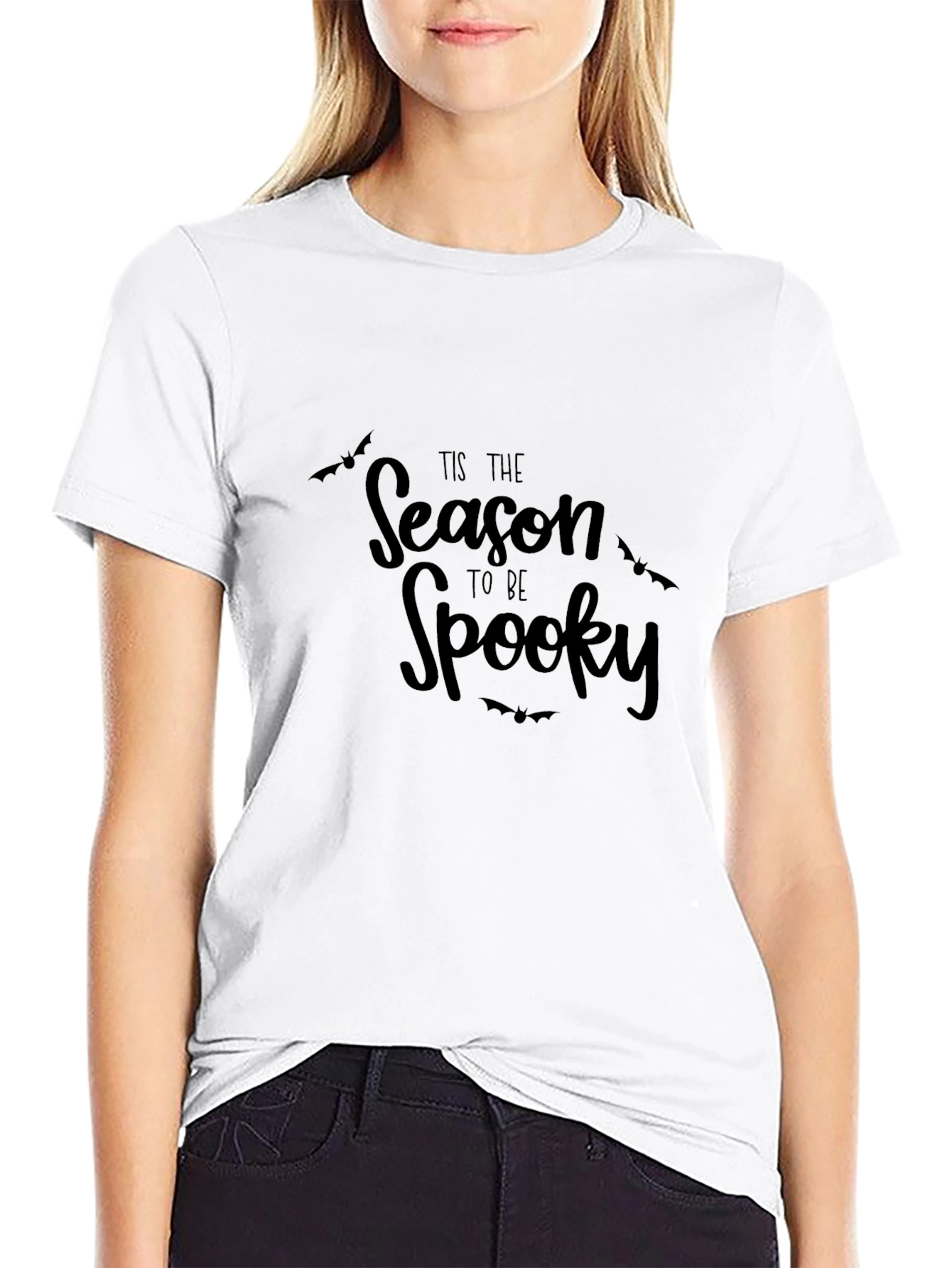 Black Spooky Season Black Graphic Tee view 9