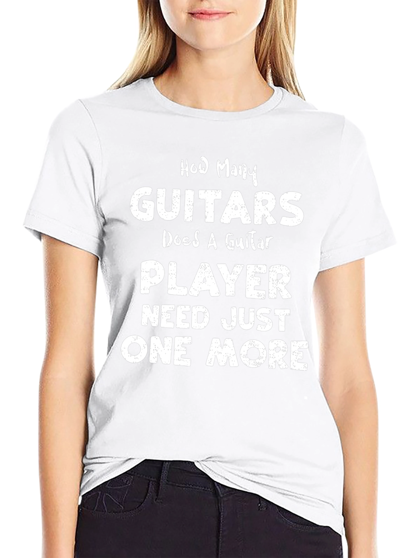 Black Guitar Player T-Shirt - One More Guitar view 9