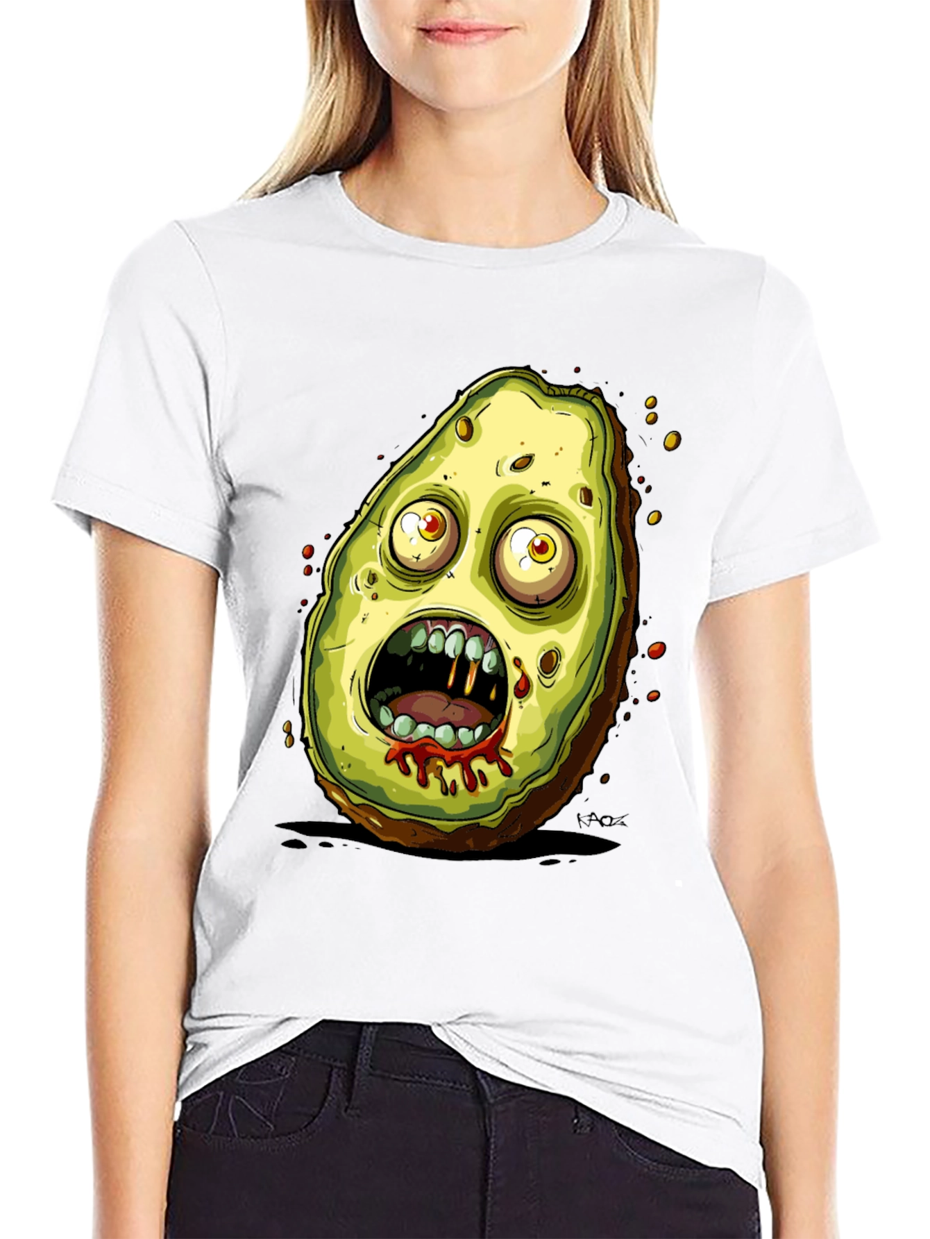 Black Zombie Avocado Graphic Tee - Black view 9