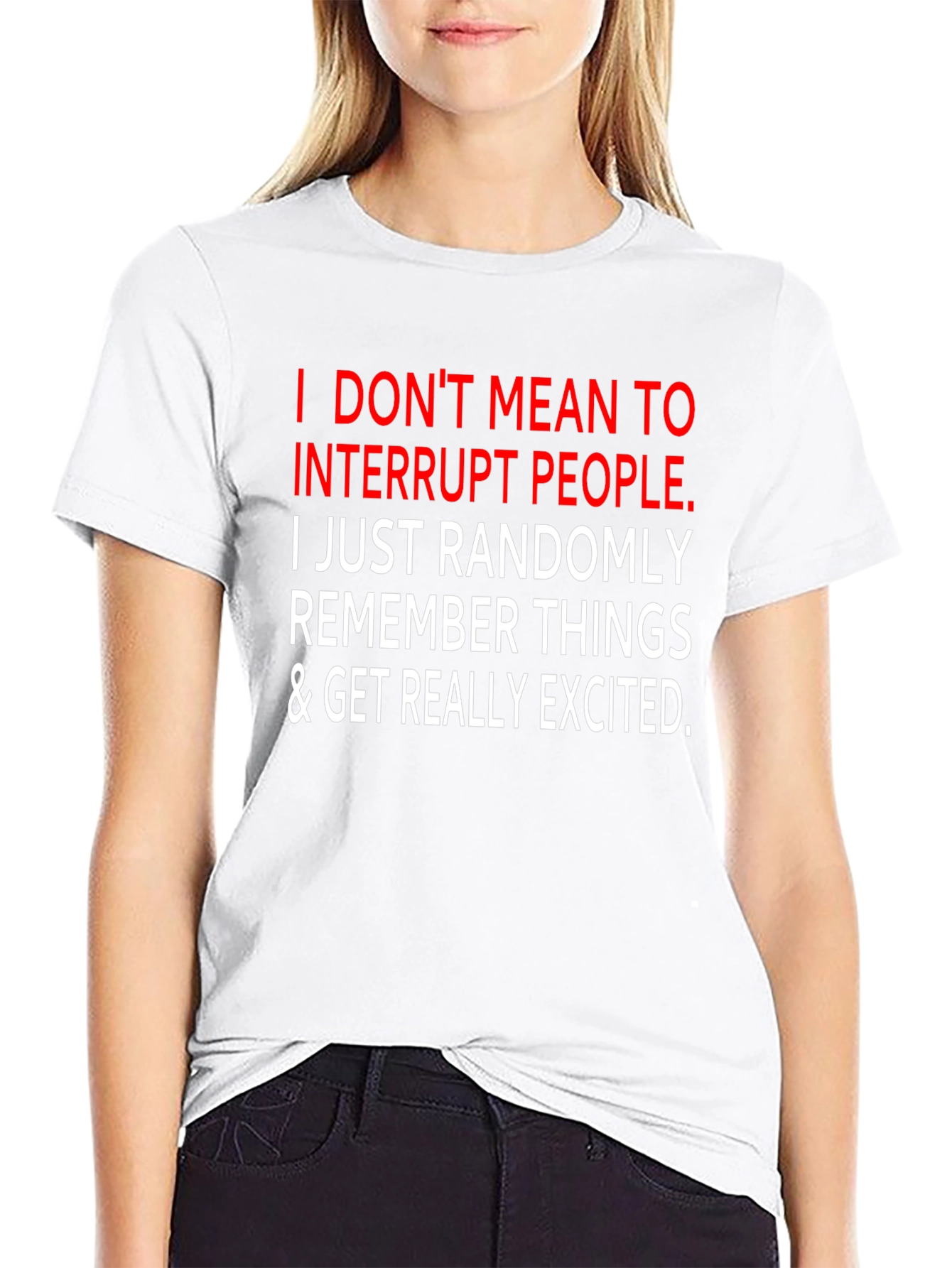Black Funny Sarcastic Graphic Tee - I Interrupt People view 9