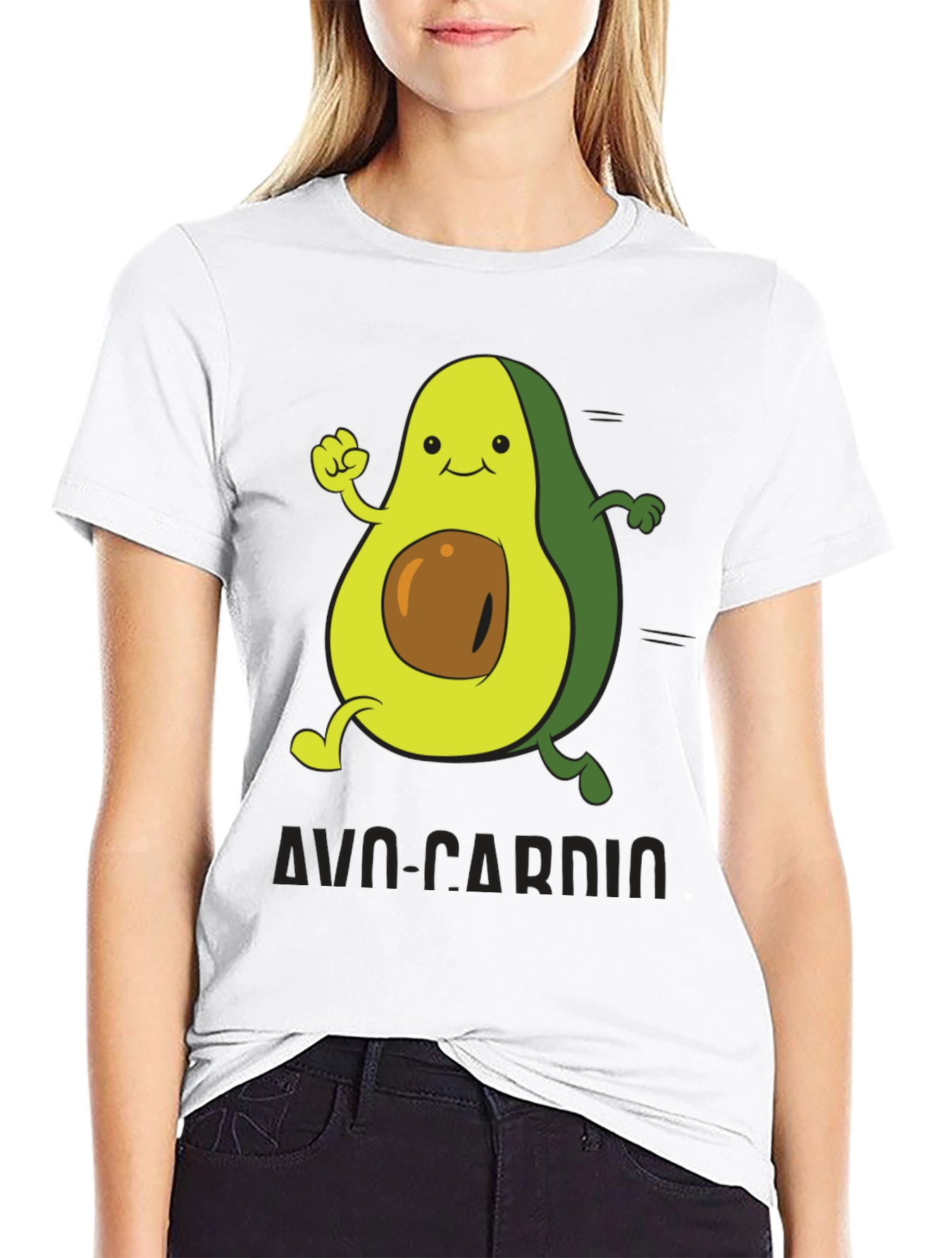 Black Avo-Cardio T-Shirt - Avocado Fitness Tee view 9