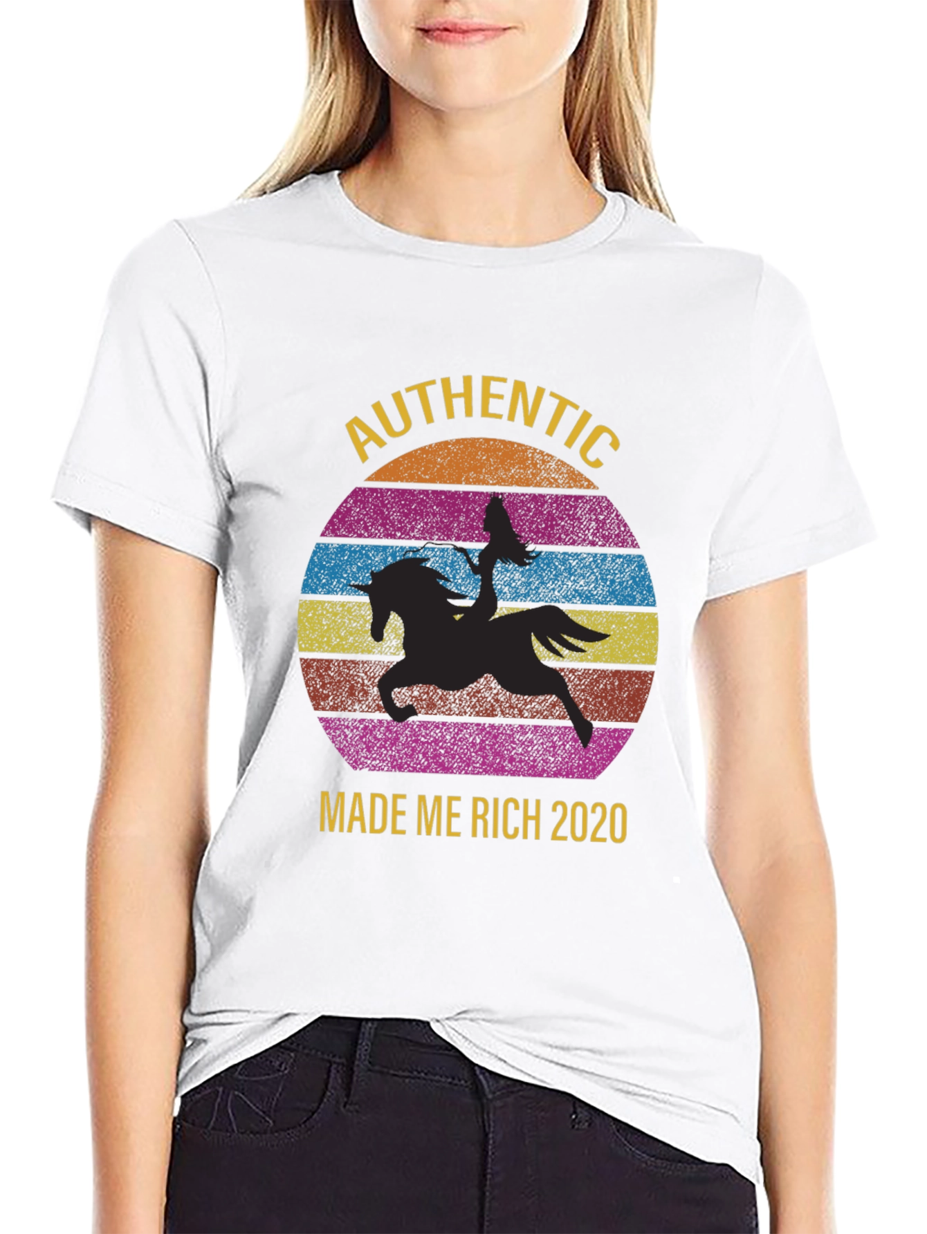 Black Authentic Made Me Rich 2020 T-Shirt view 9