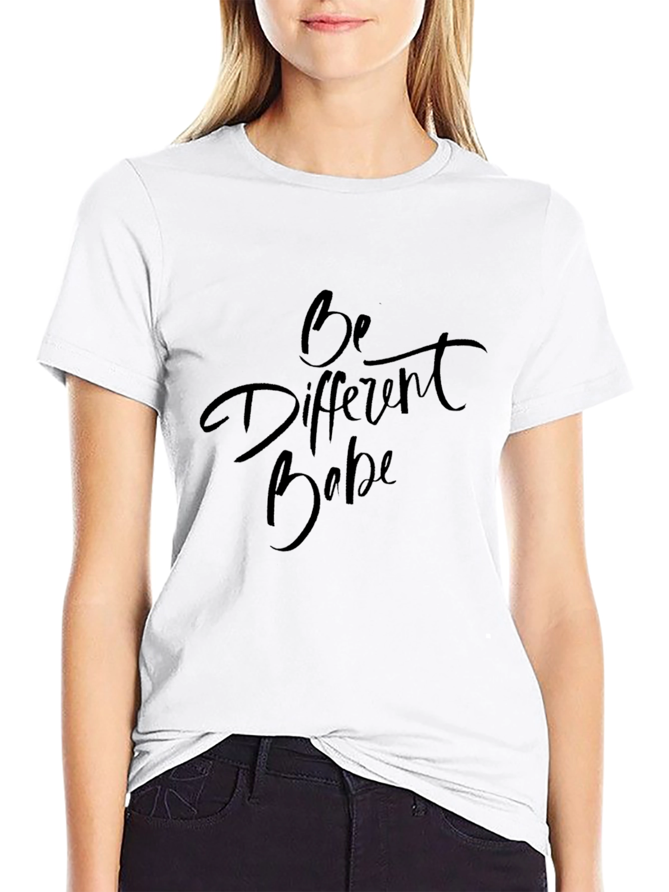 Black Be Different Babe Graphic Tee - Unisex Black T-Shirt view 9