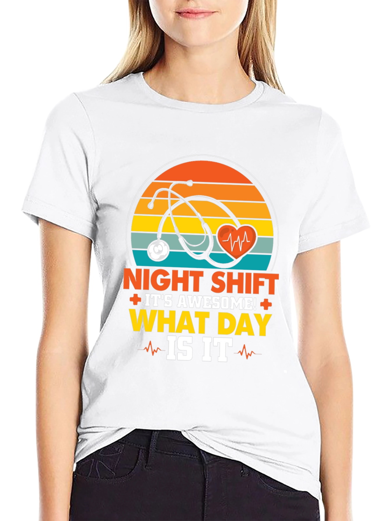 Black Night Shift Nurse T-Shirt - What Day Is It? view 9