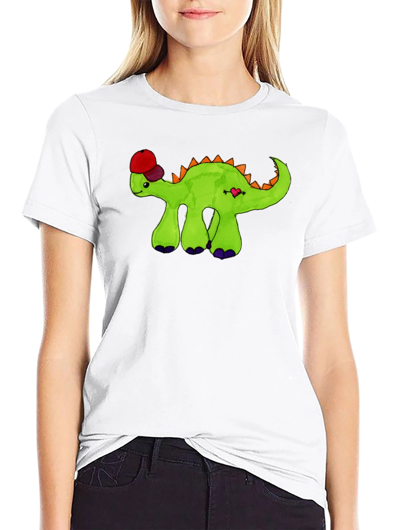 Black Dino with Hat Graphic Tee view 9