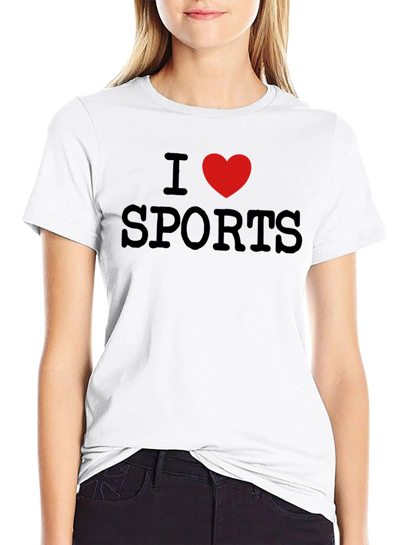 Black I Heart Sports Graphic Tee - Soft Cotton Blend view 9