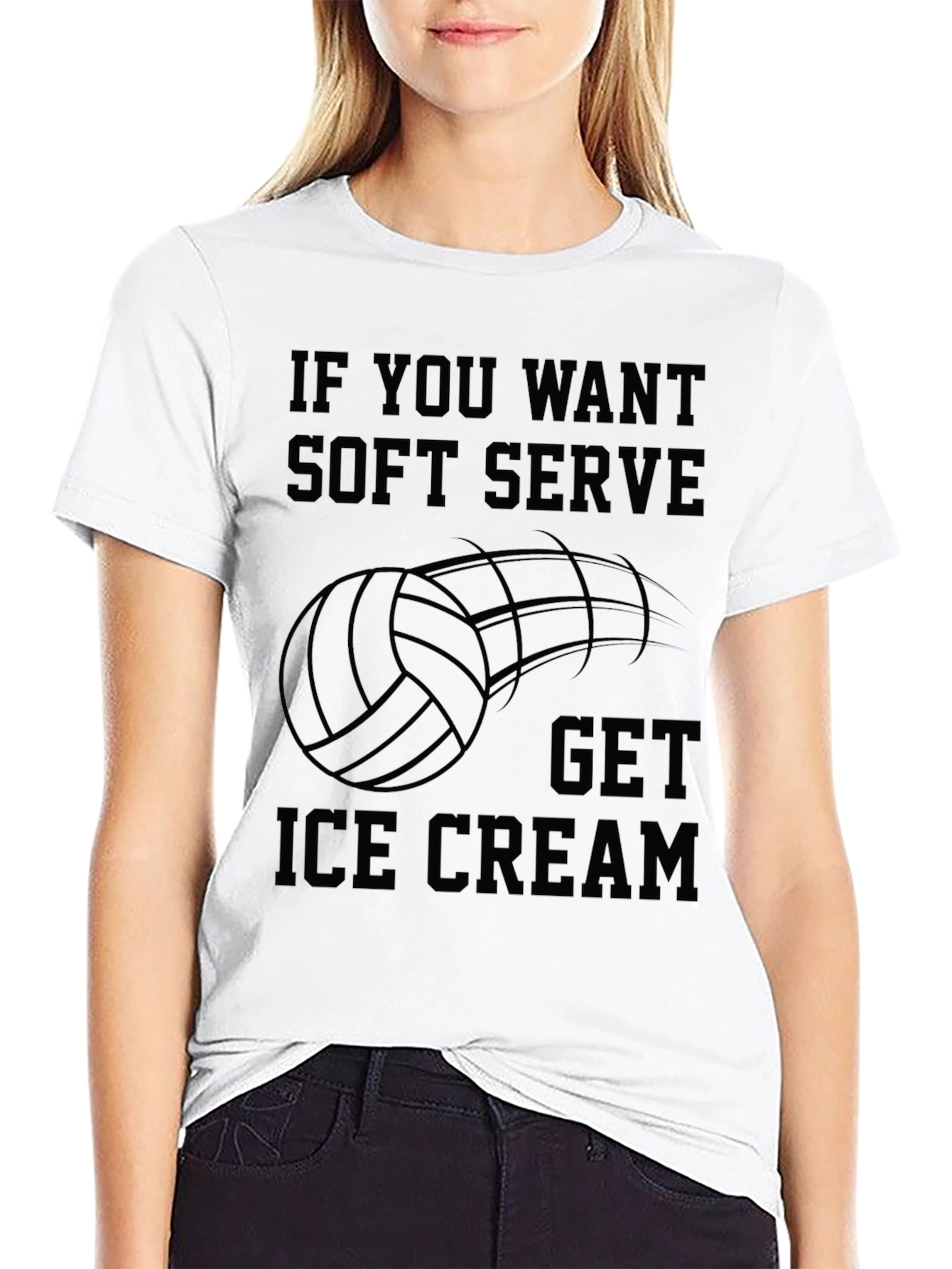 Black Volleyball Soft Serve Ice Cream T-Shirt view 9