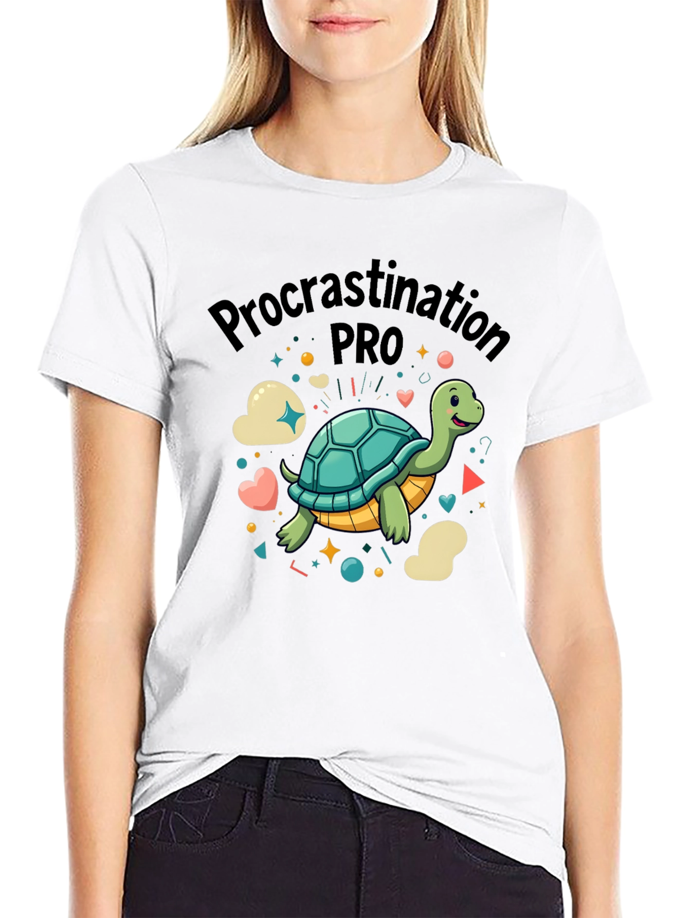 Black Procrastination Pro Turtle Graphic Tee view 9