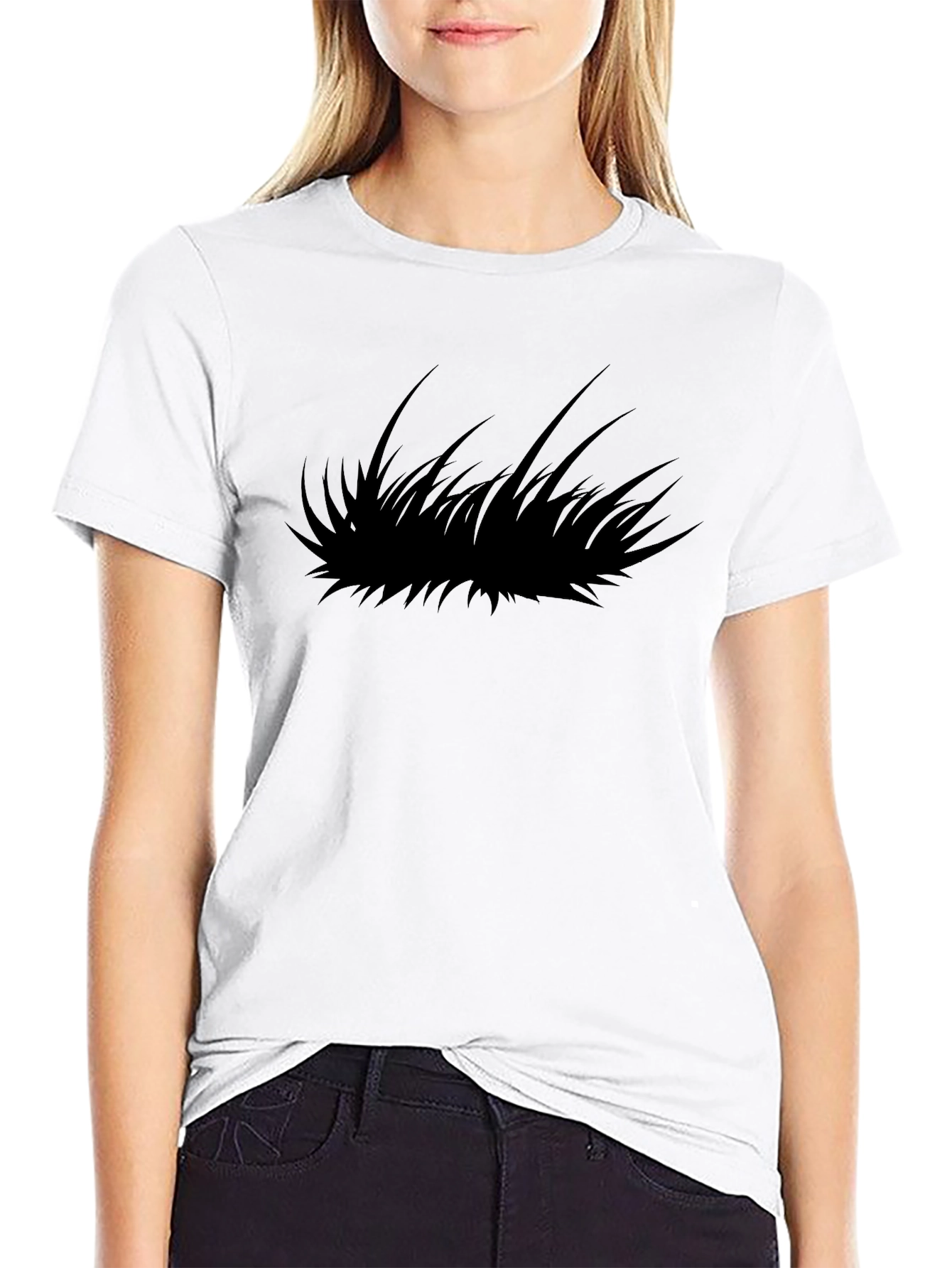 Black Grass Design Black T-Shirt view 9
