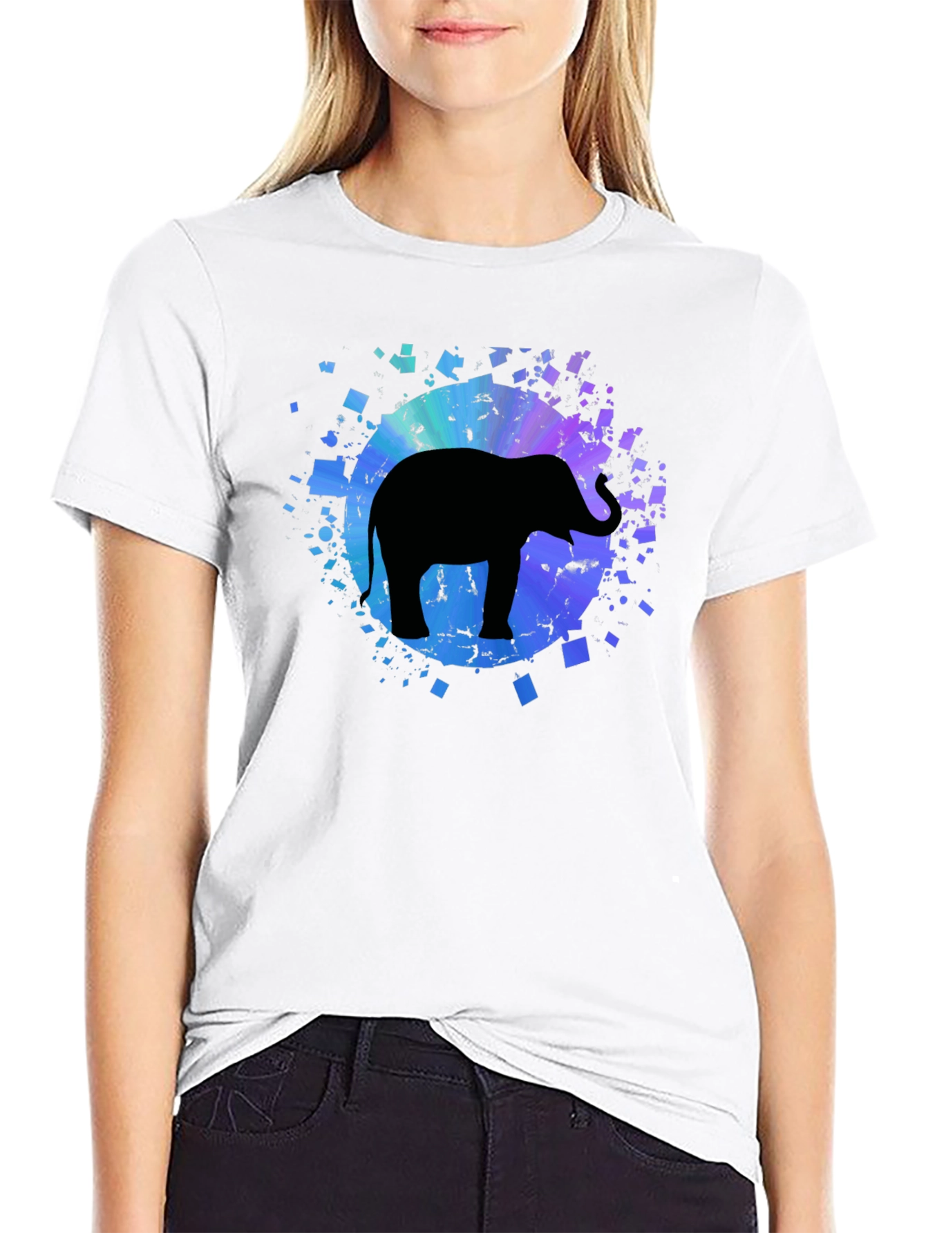 Black Elephant Graphic Tee - Men's Black Cotton T-Shirt view 9