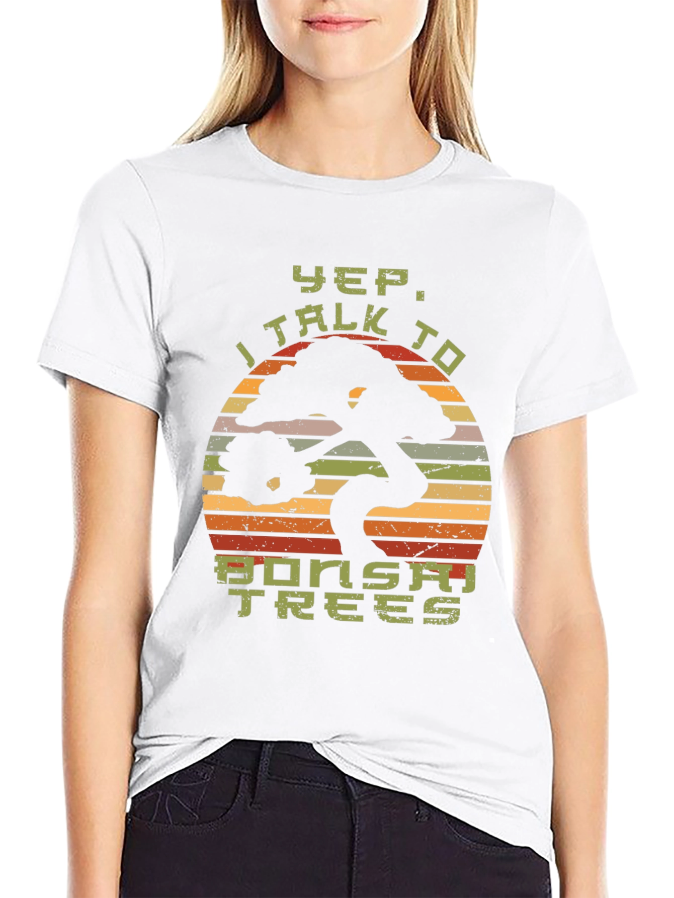Black Yep, I Talk to Bonsai Trees Black T-Shirt view 9