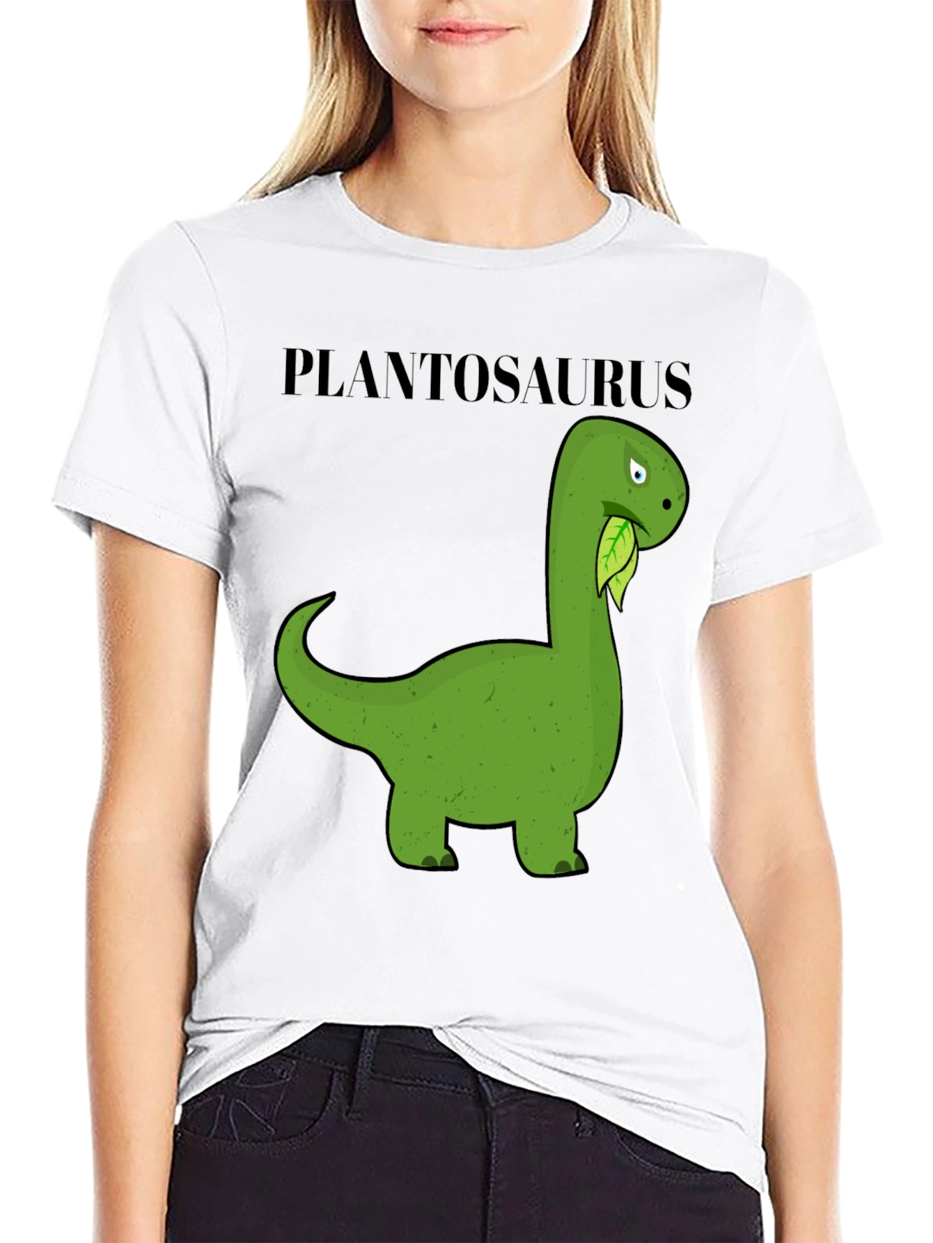 Black Plantosaurus T-Shirt - Funny Herbivore Dinosaur Tee view 9