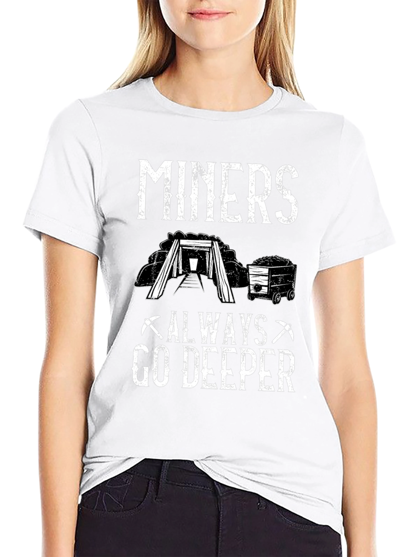 Black Miners Always Go Deeper Black Graphic T-Shirt view 9