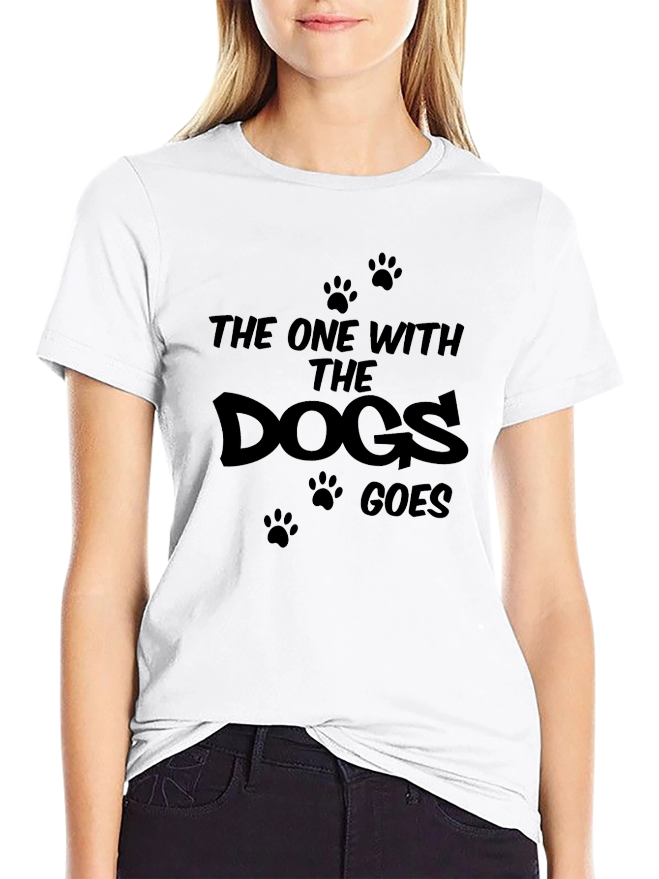 Black The One With The Dogs Goes Black T-Shirt view 9